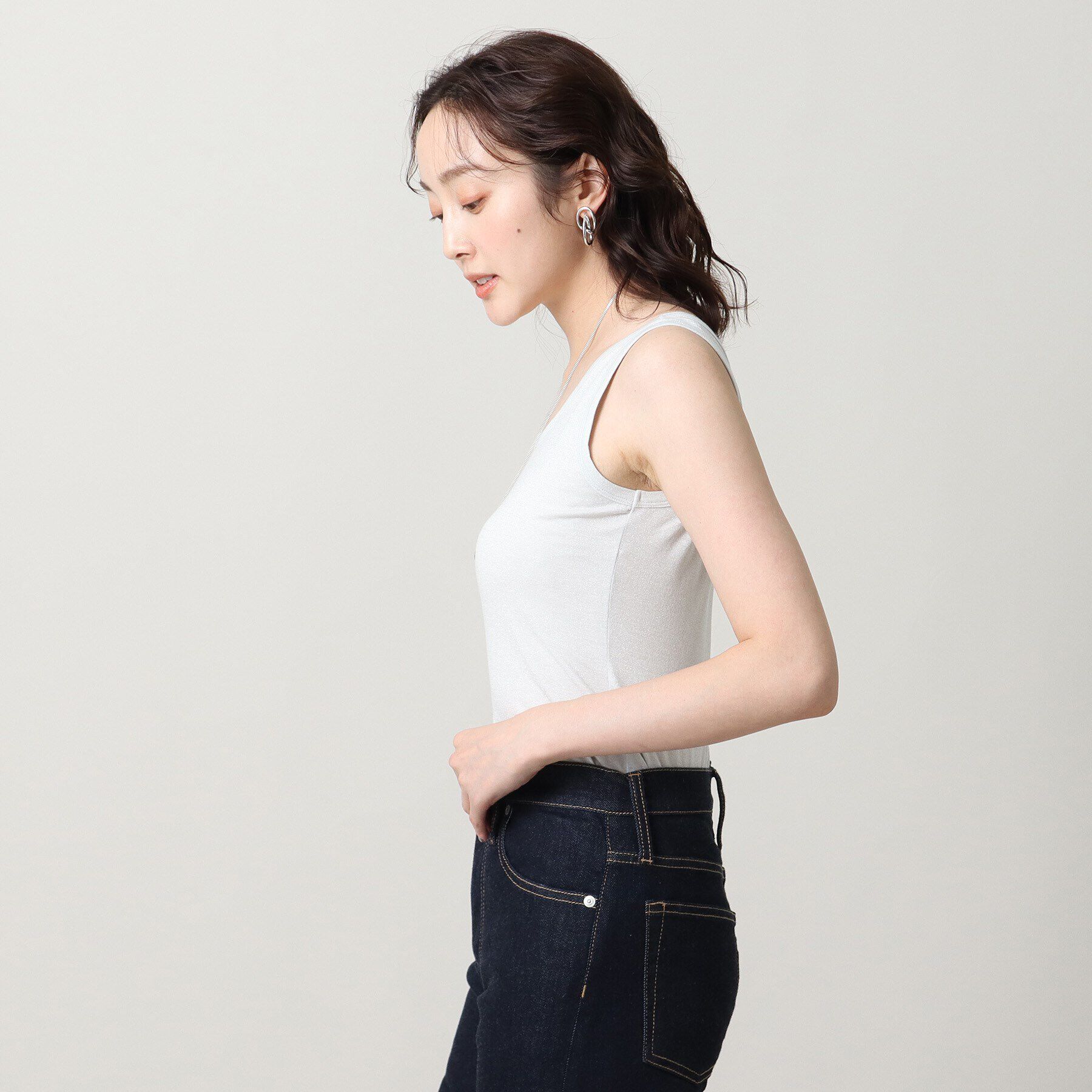 UNTITLED「リーベルラメベア天竺プルオーバファブリック」|キャミソール|