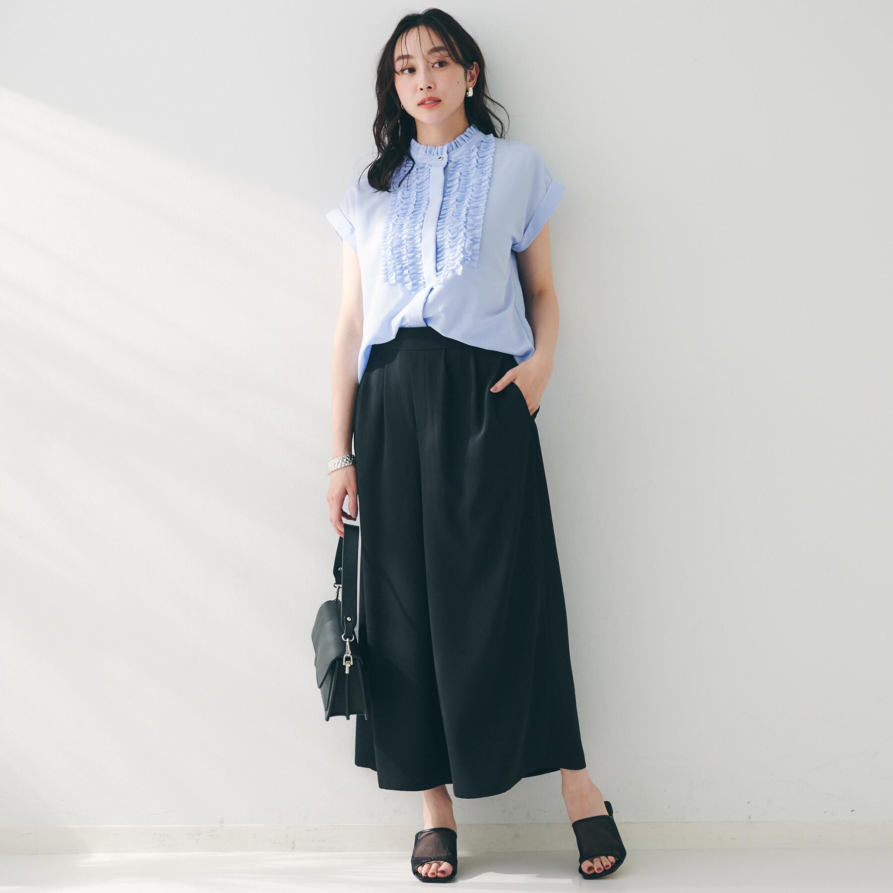 UNTITLED「【セットアップ可/接触冷感/イージーケア】リラクミスト タックワイドパンツ」|その他|