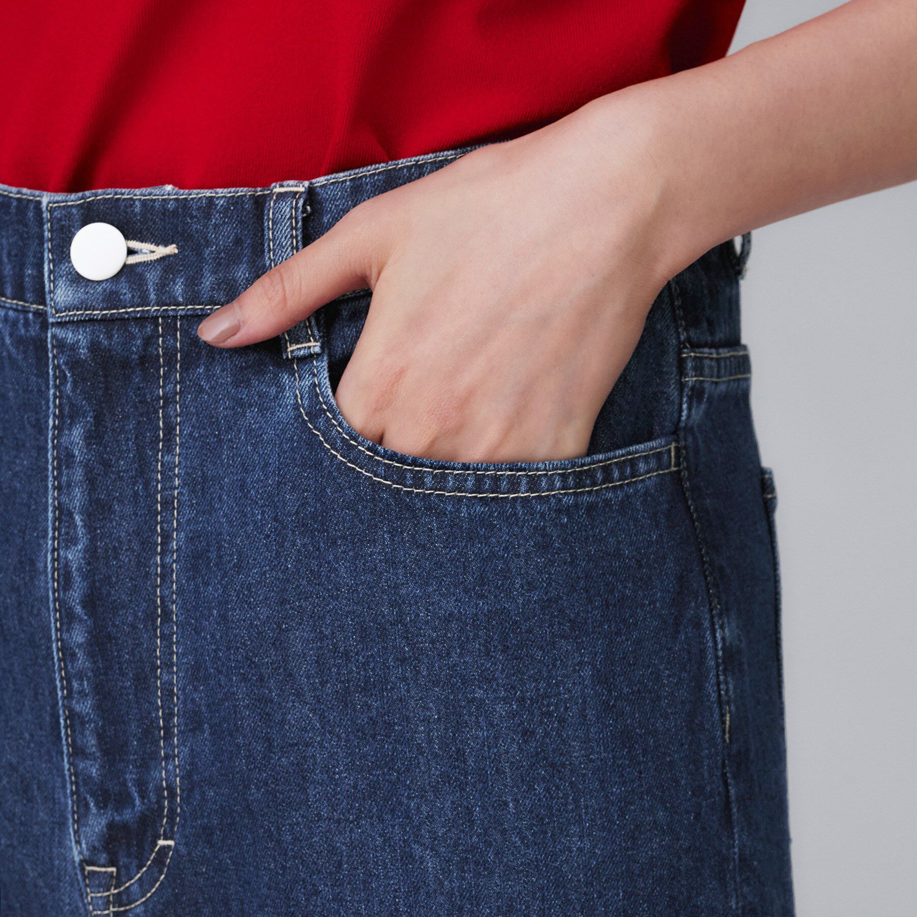 UNTITLED「【グレー/ブルー/ジーンズ】ソフトワイドデニムパンツ」|デニム|