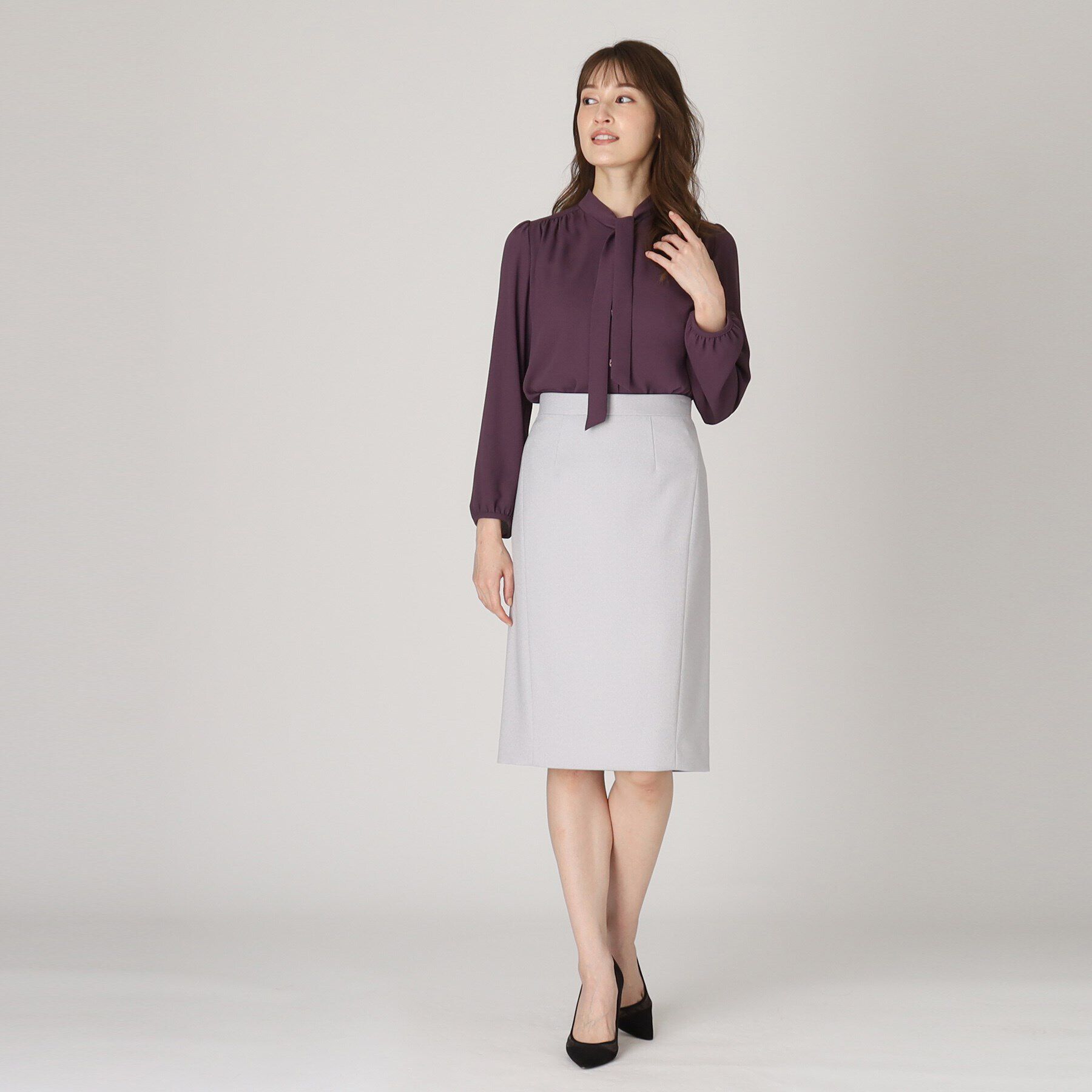 COUP DE CHANCE「【洗える／日本製】女性らしい細ボウタイブラウス」|シャツ・ブラウス|