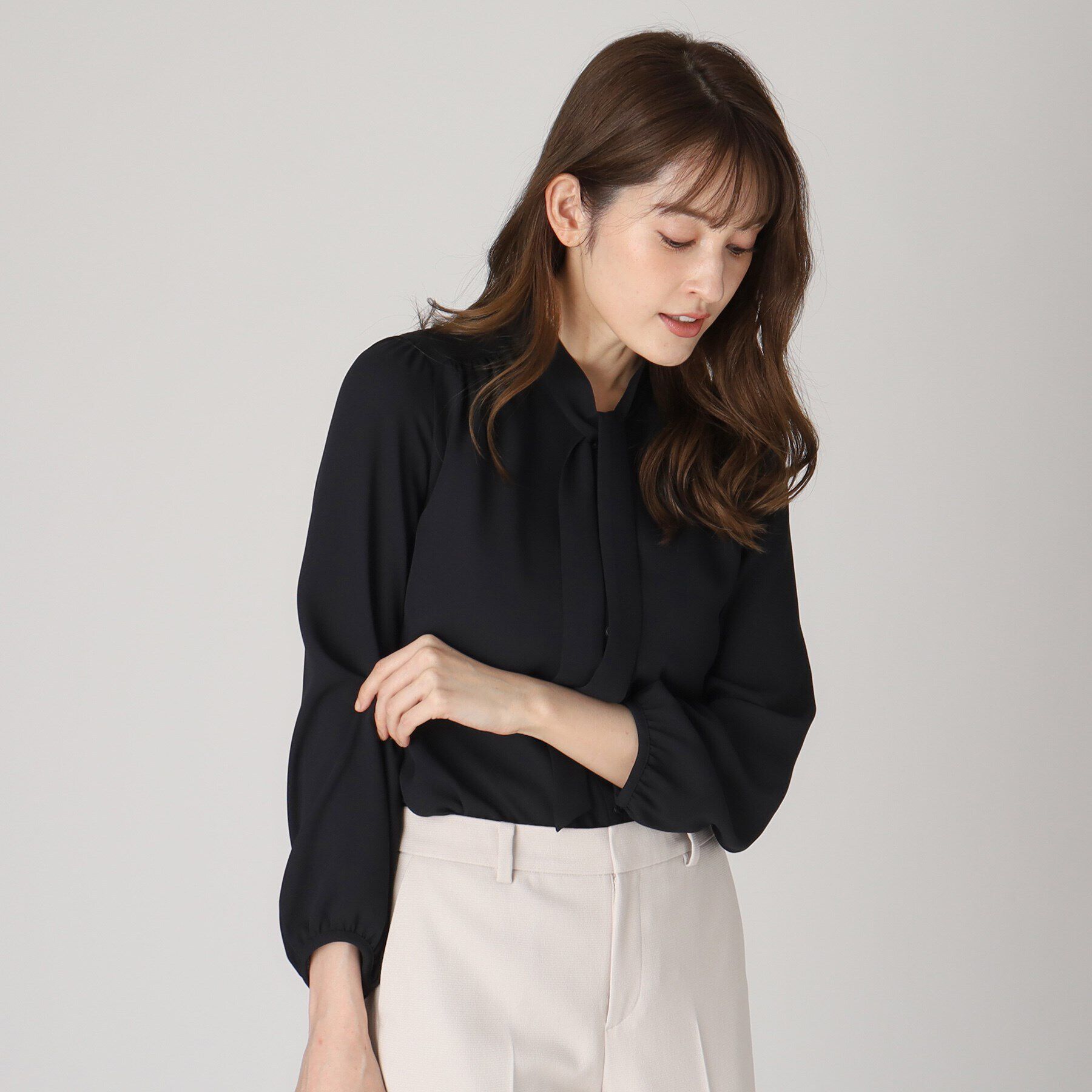 COUP DE CHANCE「【洗える／日本製】女性らしい細ボウタイブラウス」|シャツ・ブラウス|