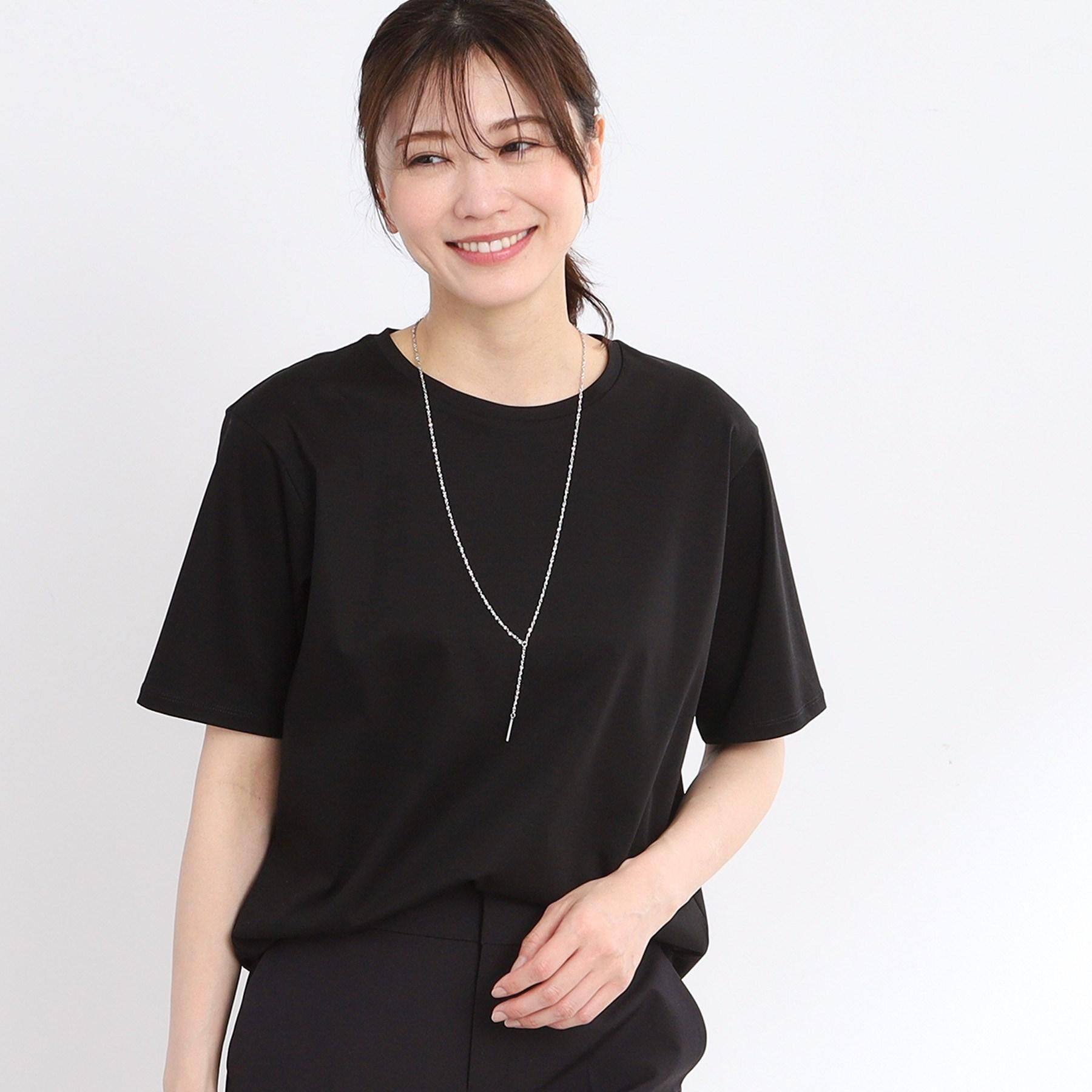 Reflect「【夏SALE／UVカット／接触冷感／マシンウォッシュ可能】ベーシックジャージTシャツ」|Tシャツ・カットソー|ブラック(019)