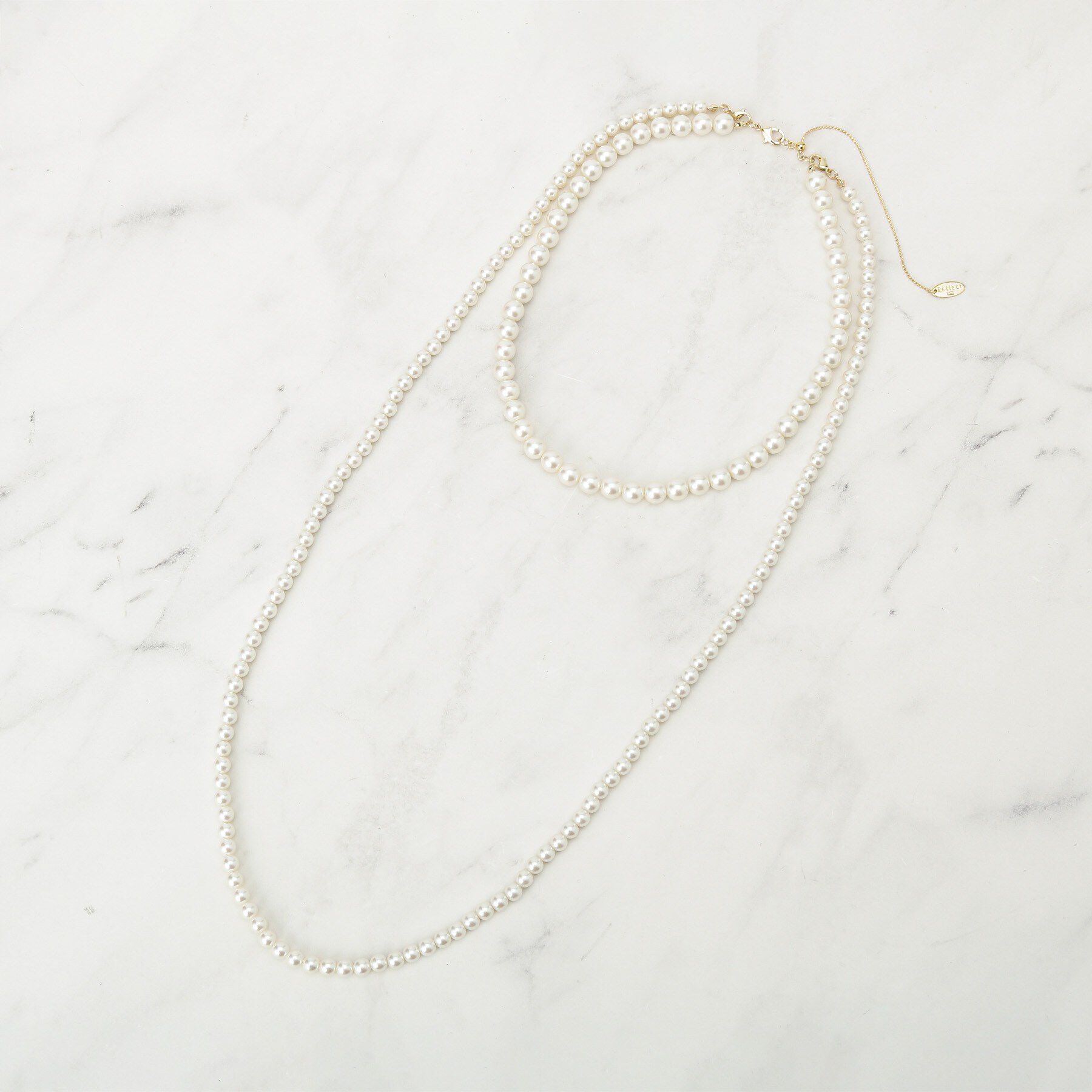 Reflect「【フォーマル／入卒／単品使い可】人工パール2連ネックレス」|ネックレス|オフホワイト(003