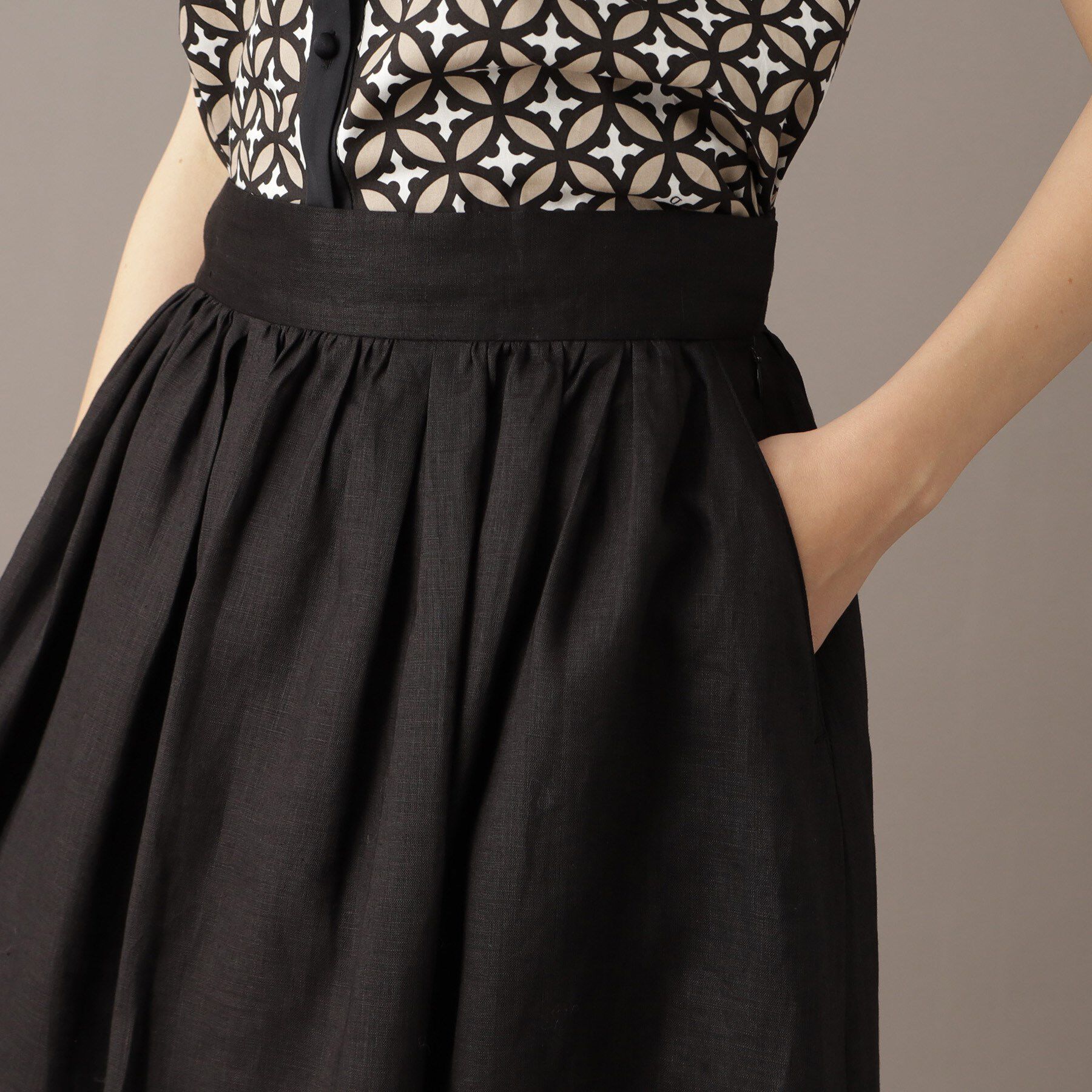 DRESSTERIOR「【洗える／ふんわり軽やか】フレンチリネンタックギャザースカート」|スカート|