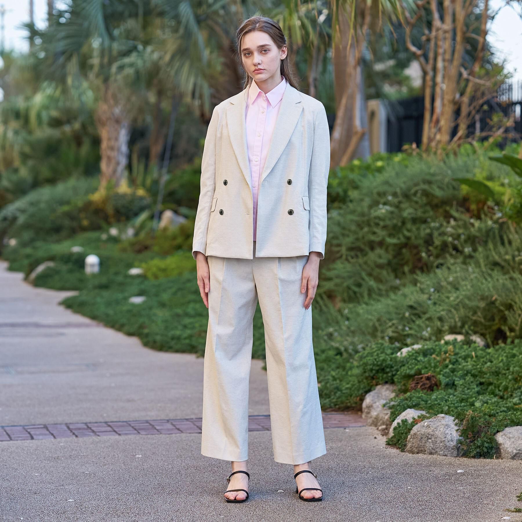 DRESSTERIOR「【吸水速乾/セットアップ可】リネンブレンドオックス ワイドパンツ」|その他|