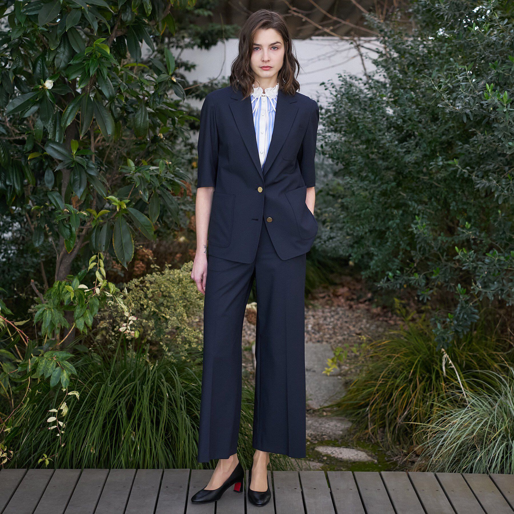 DRESSTERIOR「【接触冷感/UVカット/セットアップ可】 2WAYストレッチスリークオータージャケット」|テーラードジャケット|