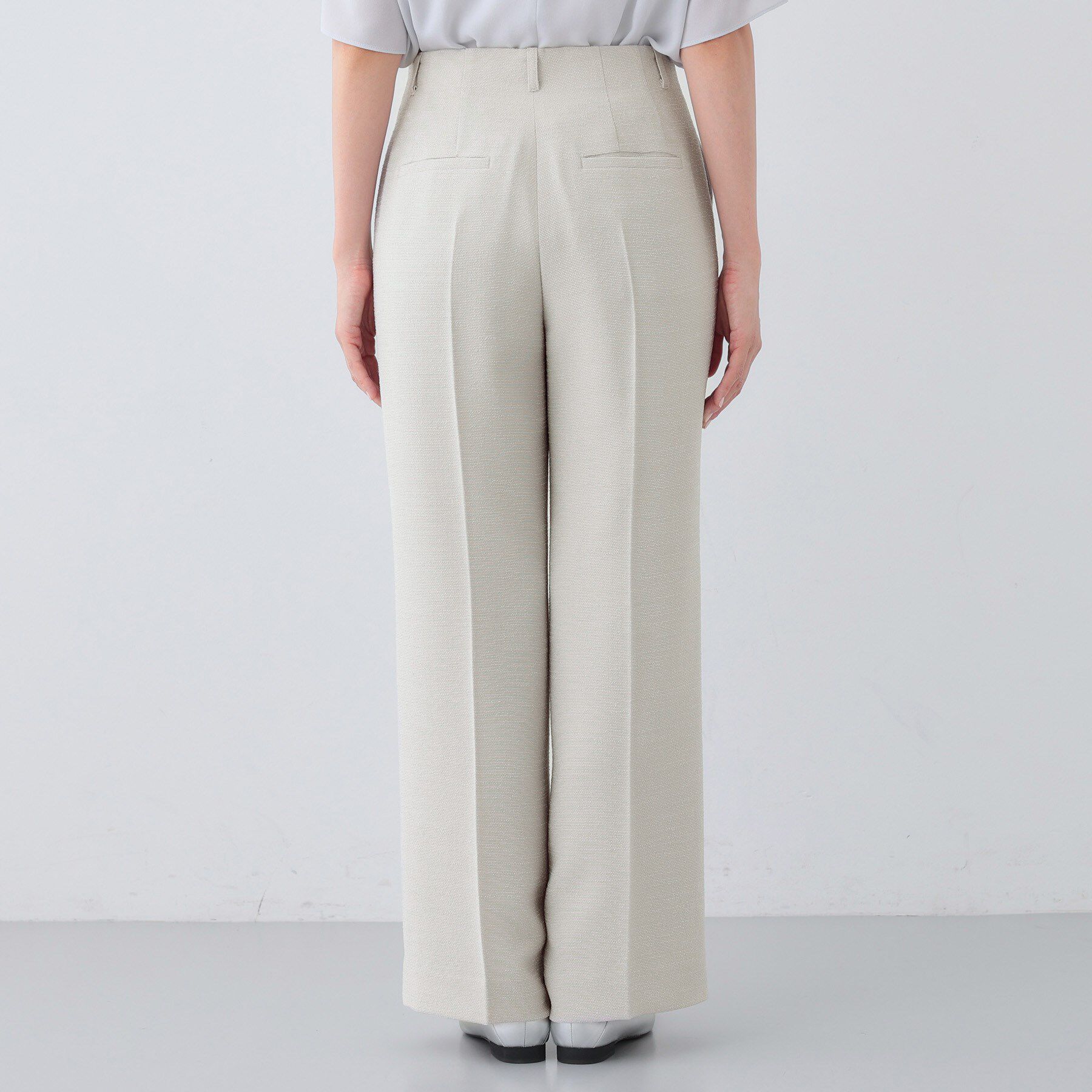 INDIVI「【日本製／SETUP可能】トリアセテート混ワイドパンツ」|スーツ|