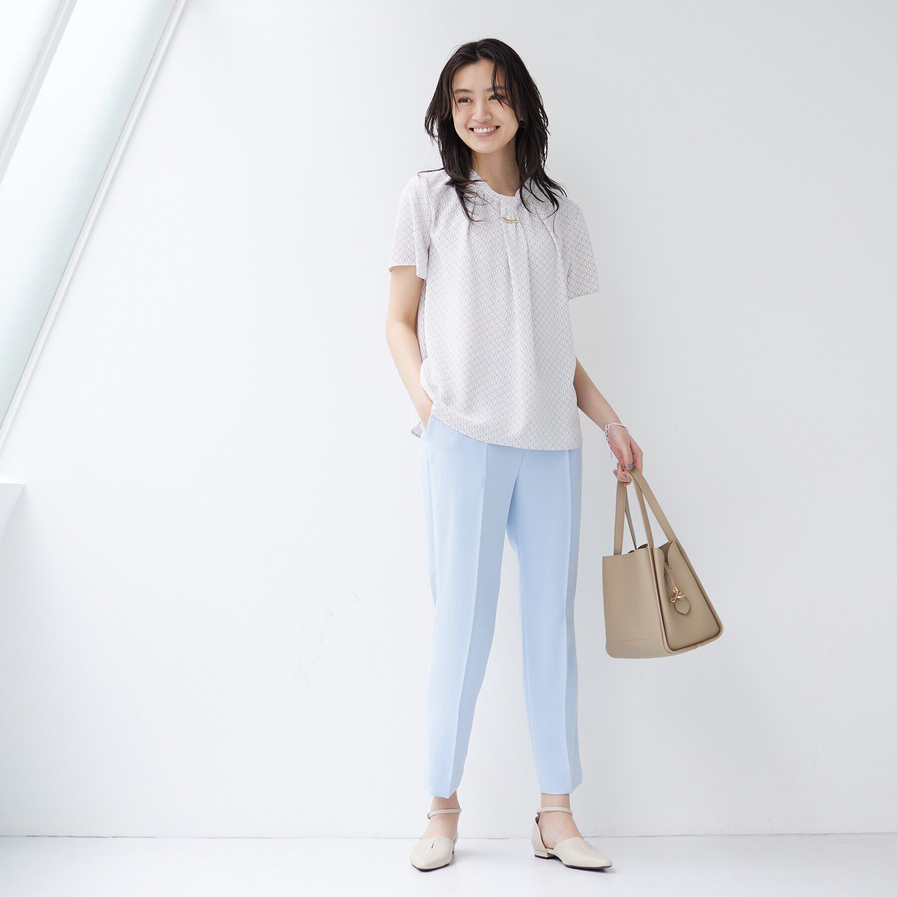 INDIVI「【洗える／UVケア／SETUP可】着る日傘テーパードパンツ」|その他|