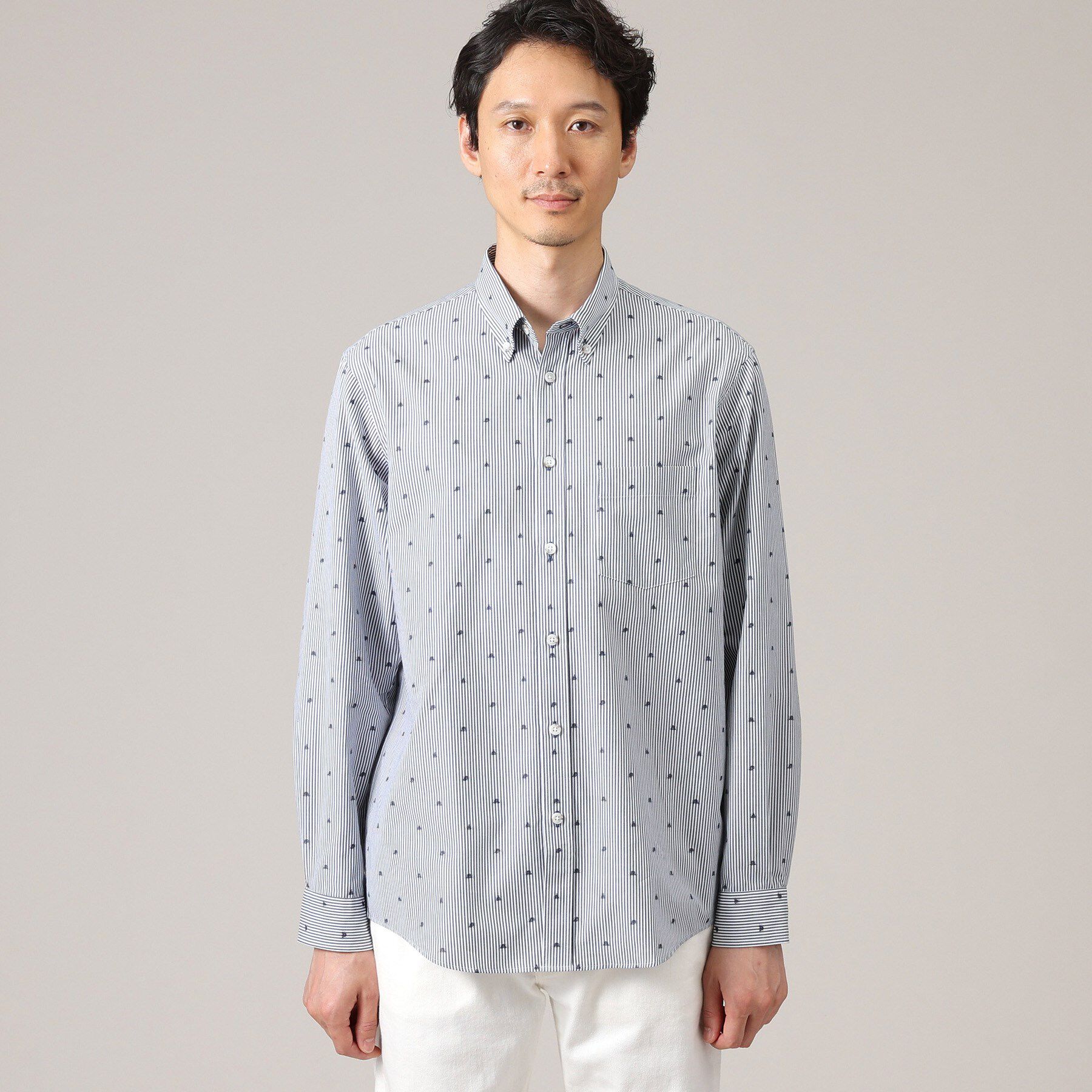 TAKEO KIKUCHI「ハットモチーフ ジャカード ストライプ シャツ」|シャツ・ブラウス|