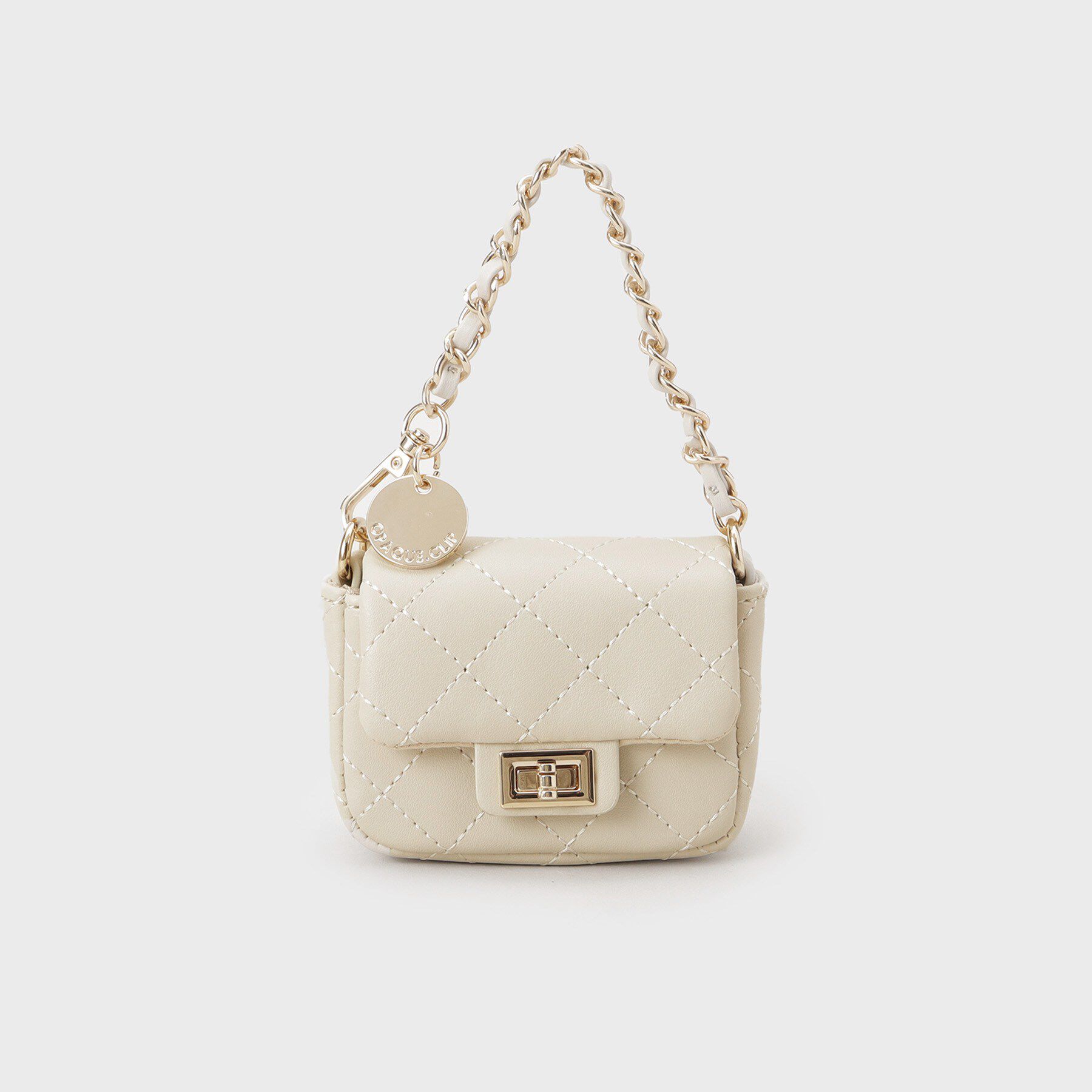 OPAQUE.CLIP「ダイヤキルトミニBAGチャーム」|キーケース|アイボリー(004)