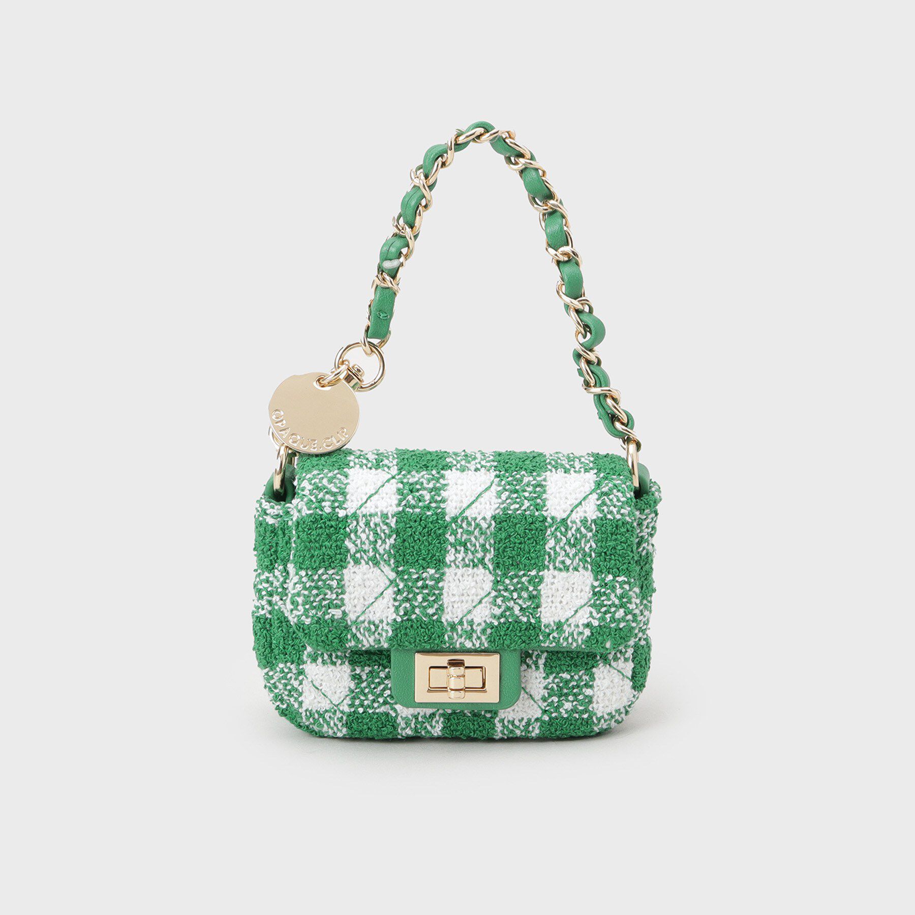 OPAQUE.CLIP「ダイヤキルトミニBAGチャーム」|キーケース|グリーン(822)
