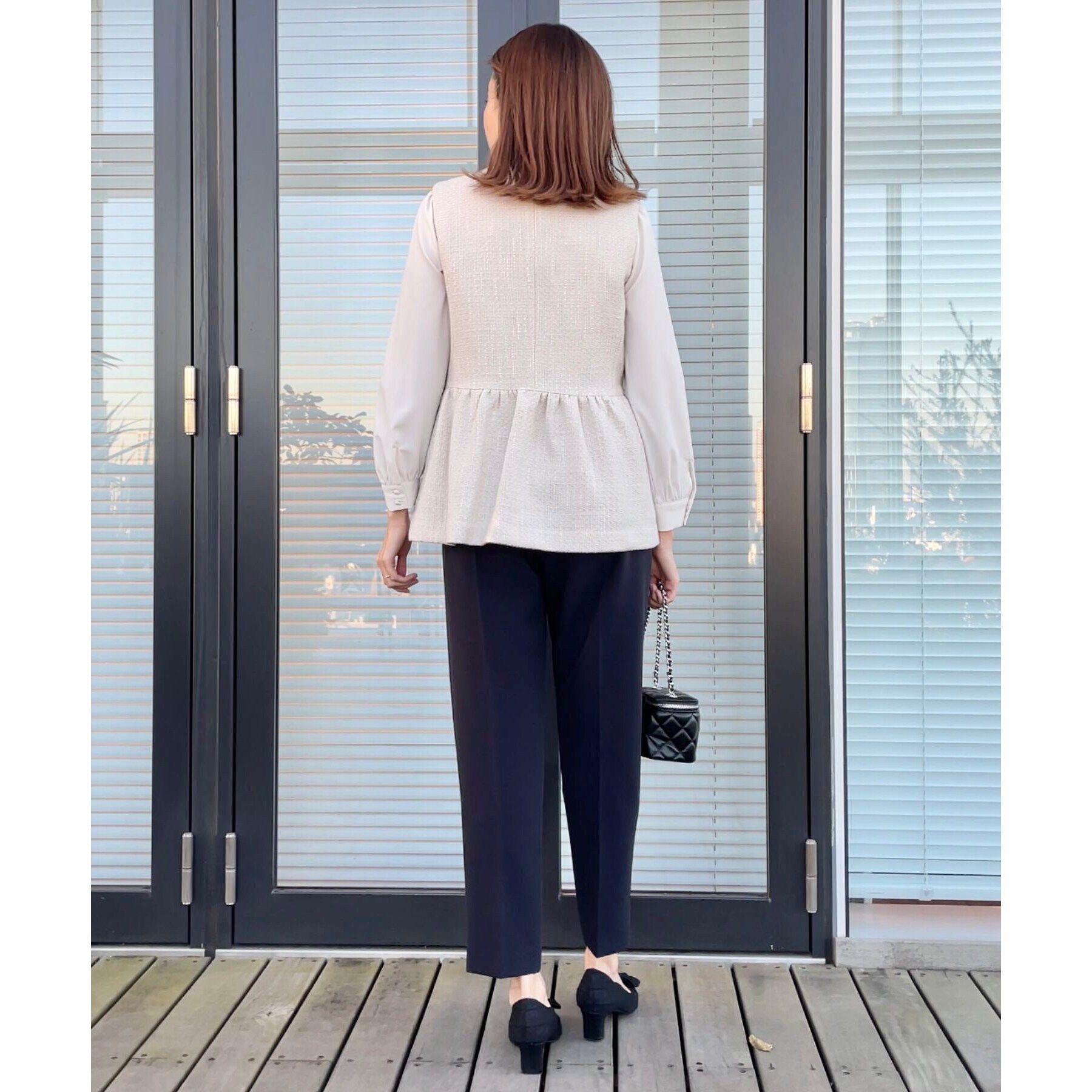 Couture broach「【セレモニーシーン/ON・OFF使える】杢ツイードペプラムジレ」|ベスト・ジレ|