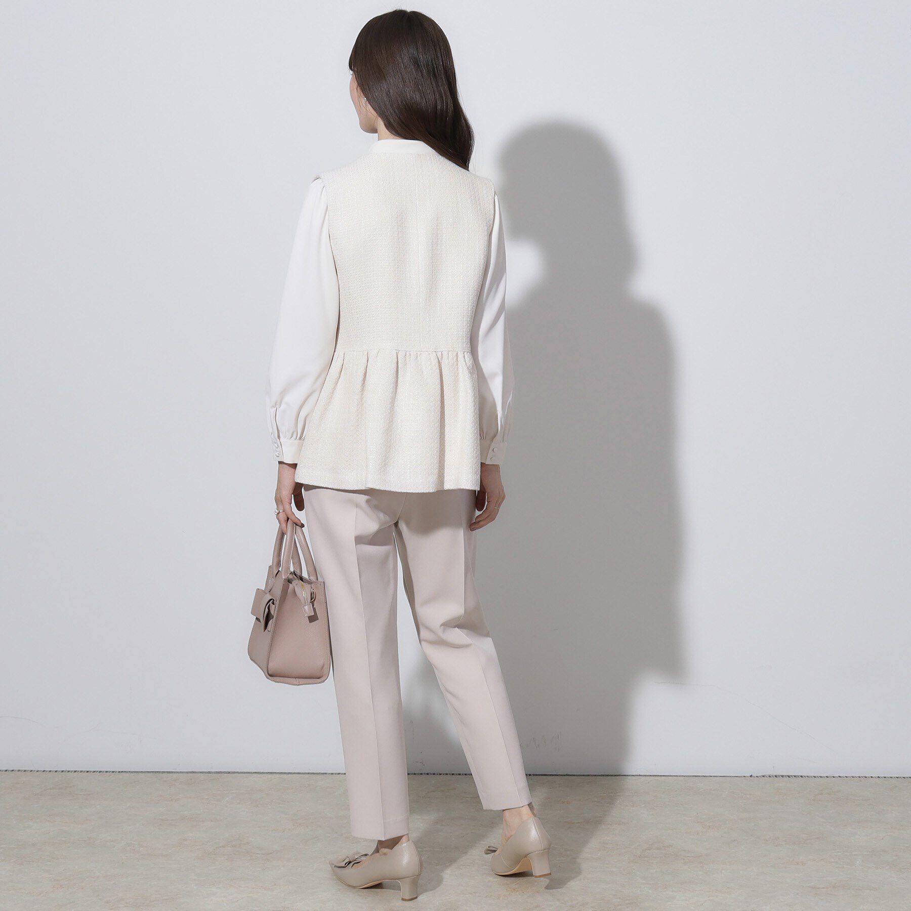 Couture broach「【セレモニーシーン/ON・OFF使える】杢ツイードペプラムジレ」|ベスト・ジレ|