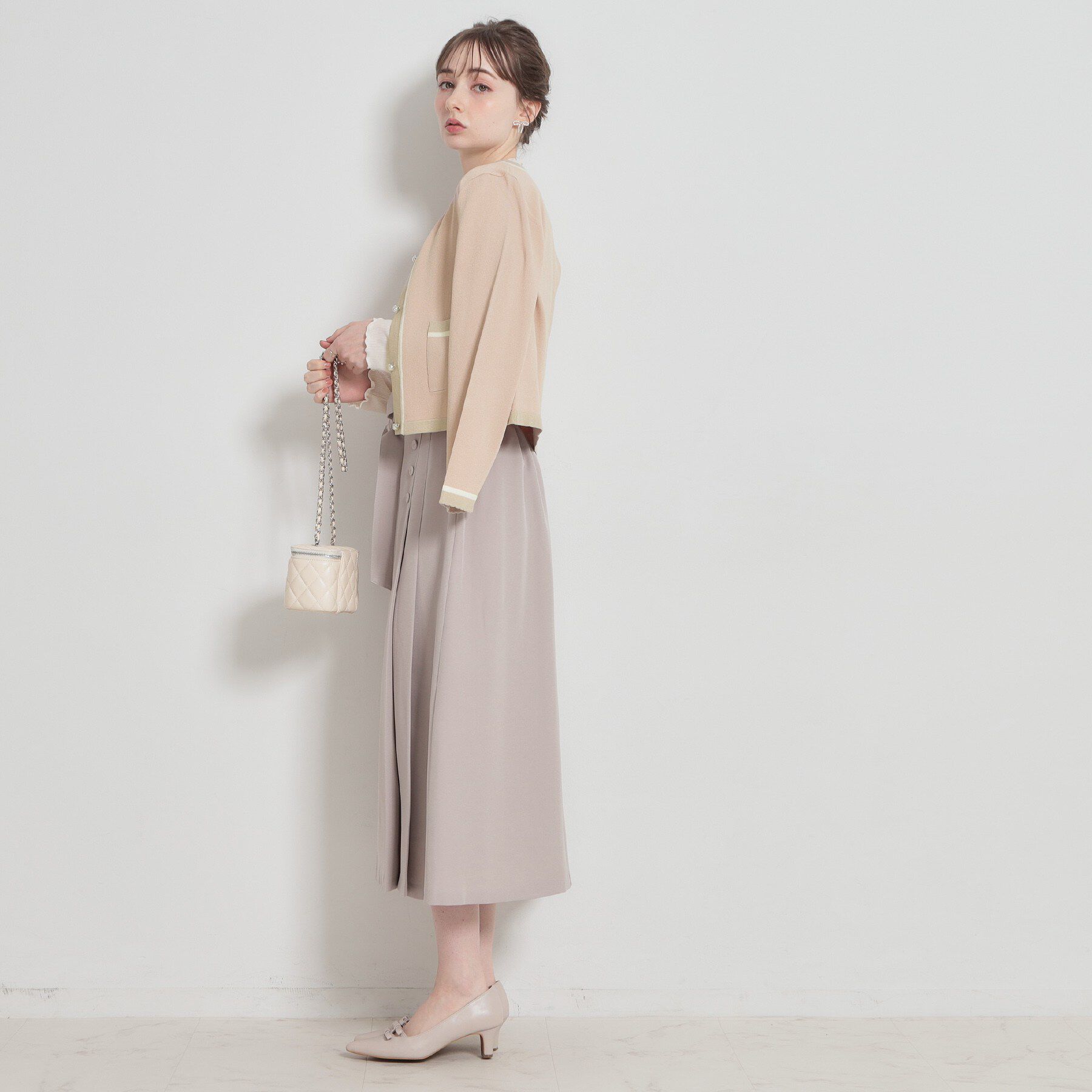 Couture broach「【洗える・着映え】SPRING配色カーディガン」|カーディガン|