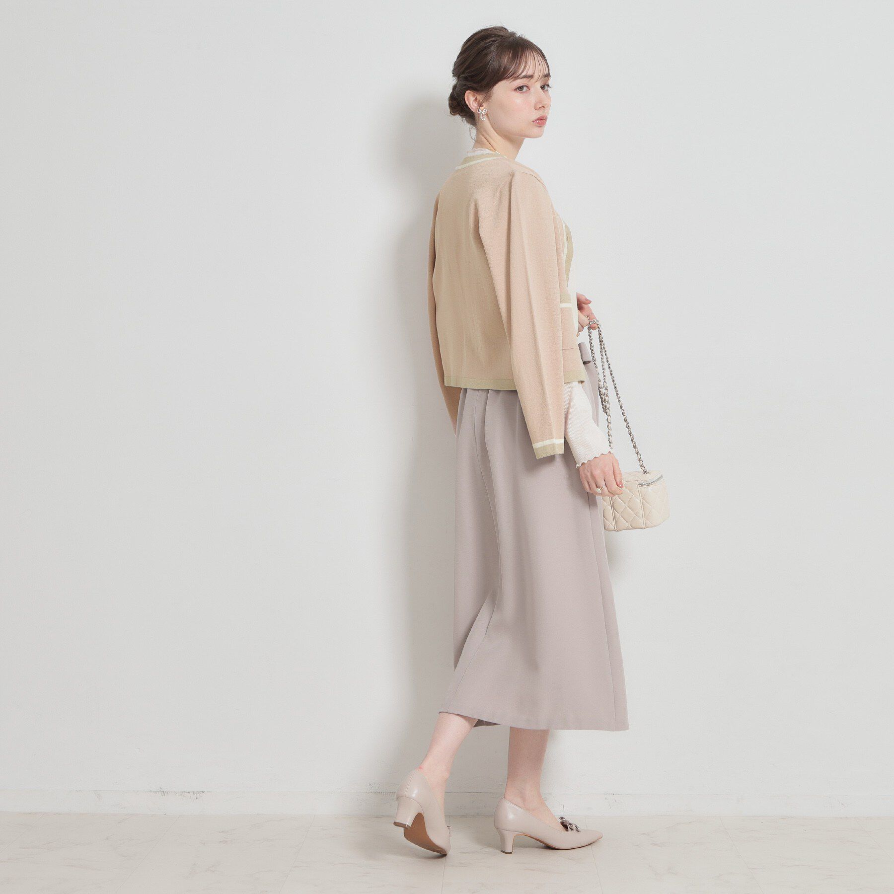 Couture broach「【洗える・着映え】SPRING配色カーディガン」|カーディガン|