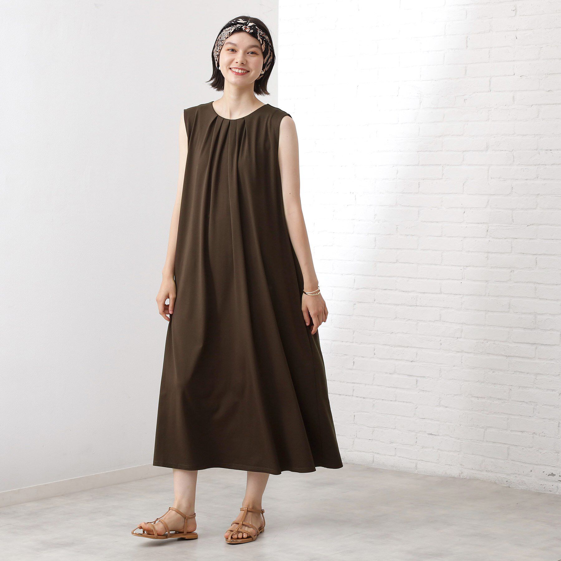 THE SHOP TK「【WEB限定】カットソーワンピース【洗濯機OK】」|ワンピース|ブラウン(943)