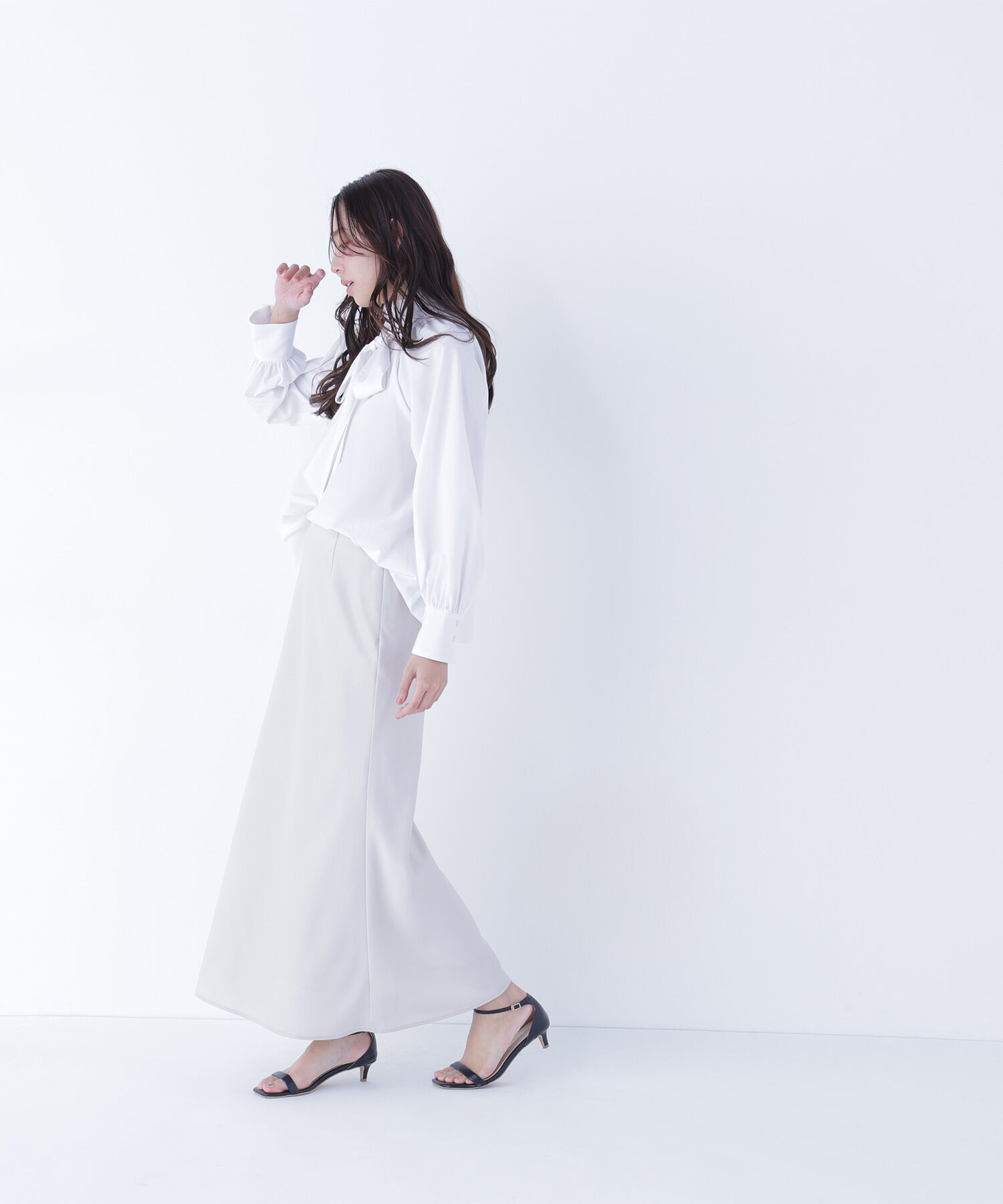  「ハイネックリボンボウブラウス」|シャツ・ブラウス|