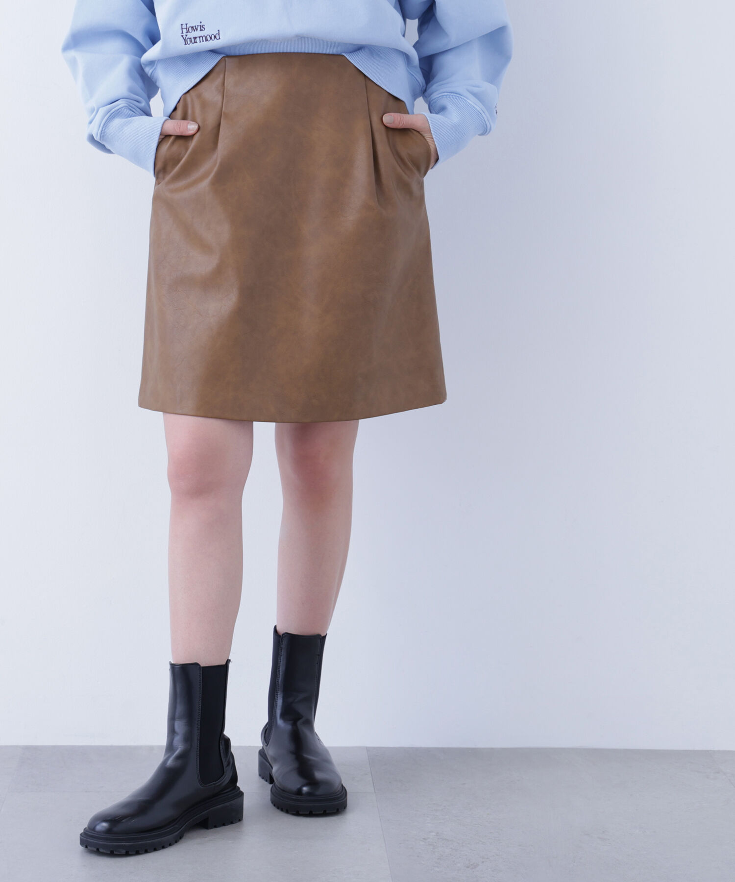  「〈N.〉フェイクレザーミニスカート」|スカート|