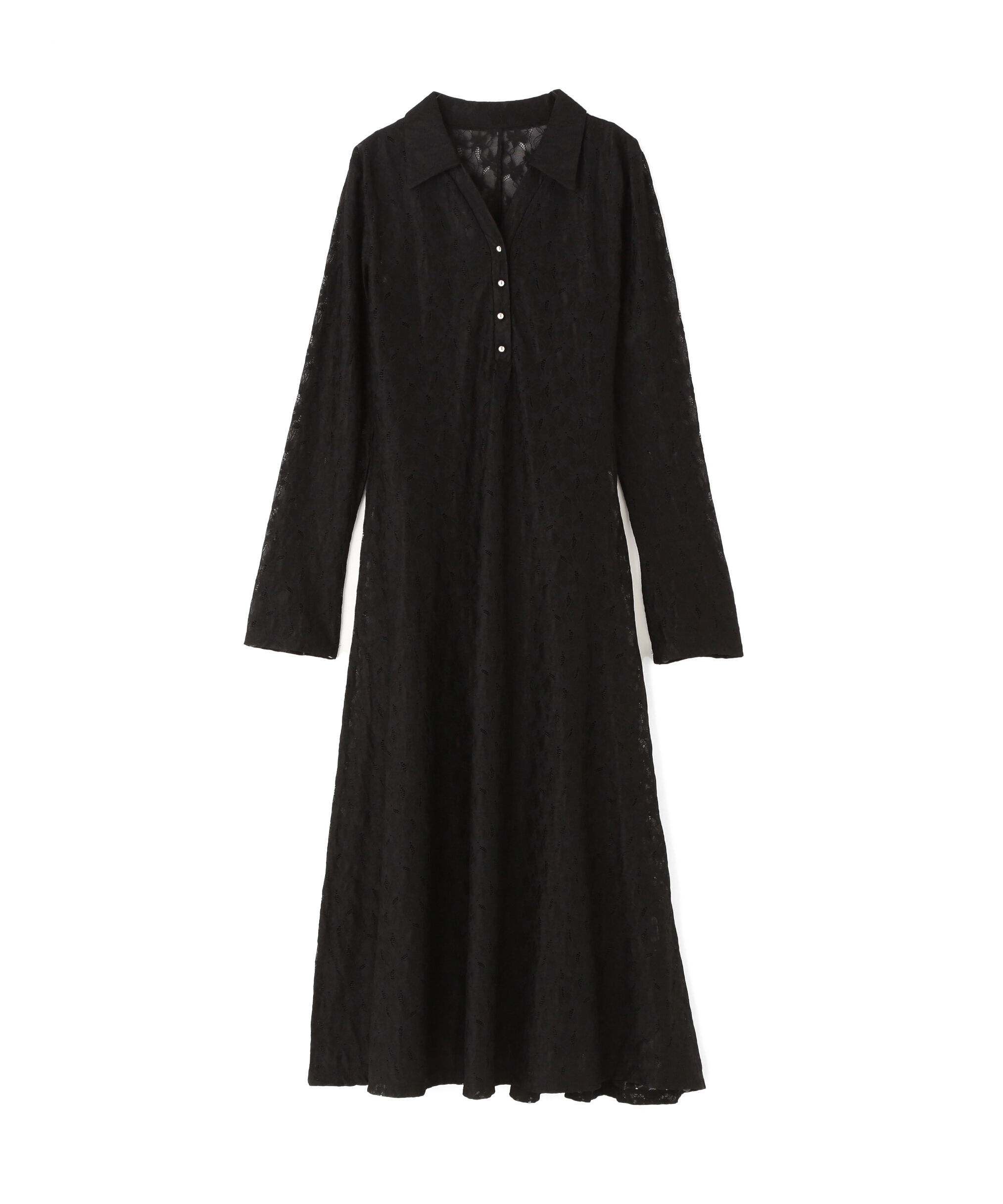  「レーススキッパーシャツワンピース」|ワンピース|