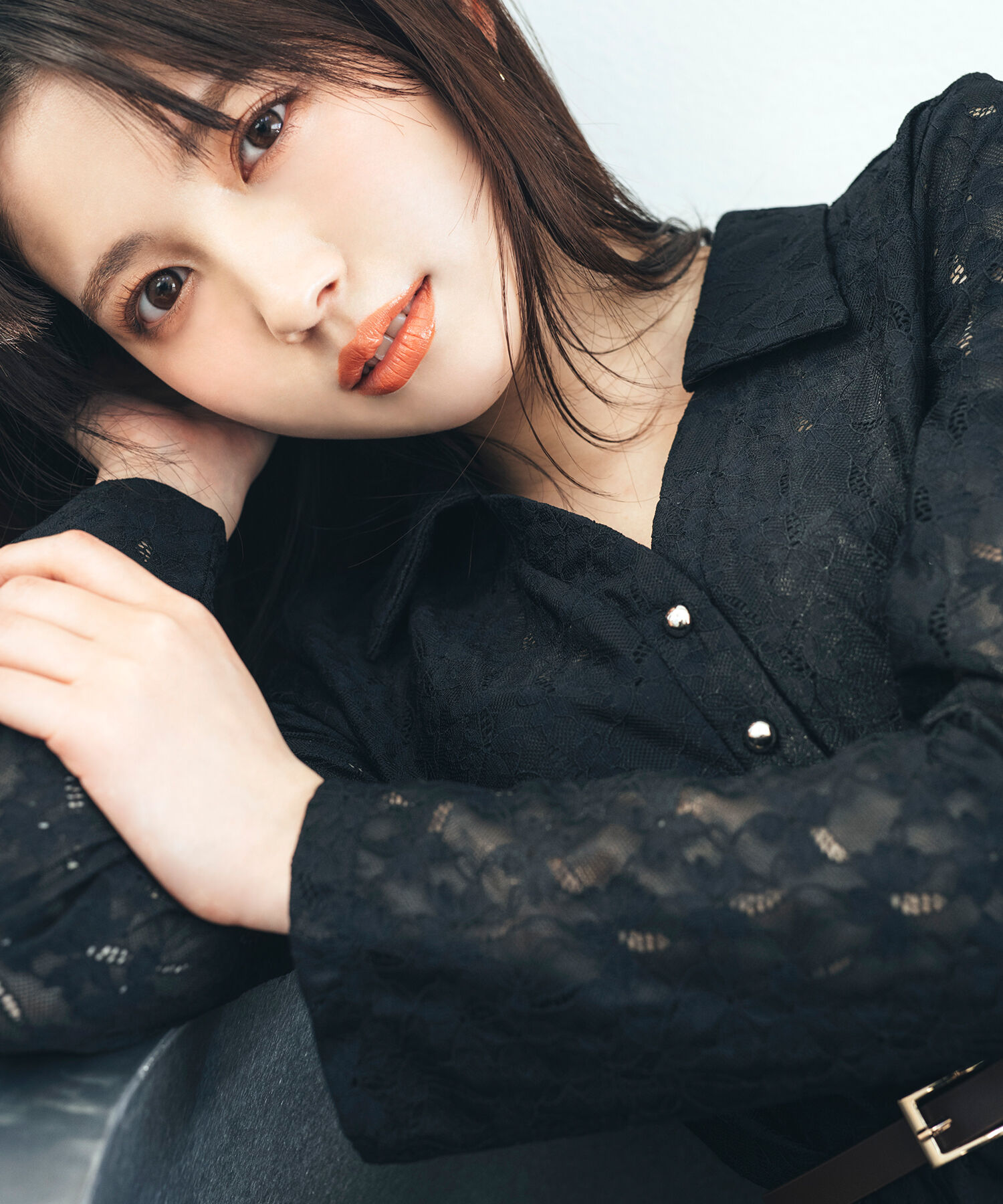  「レーススキッパーシャツワンピース」|ワンピース|