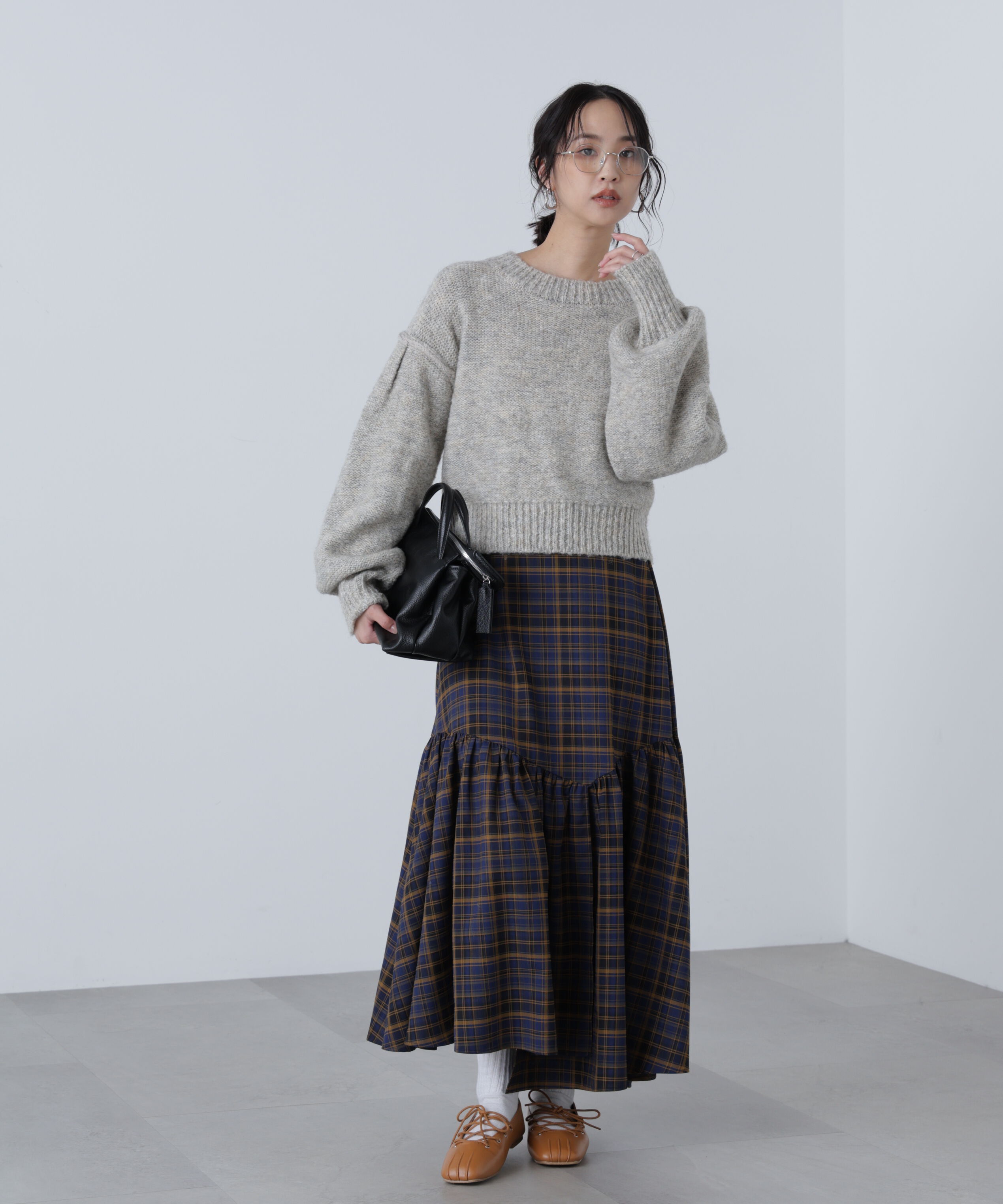  「バックリボンショート丈ニット」|ニット・セーター|