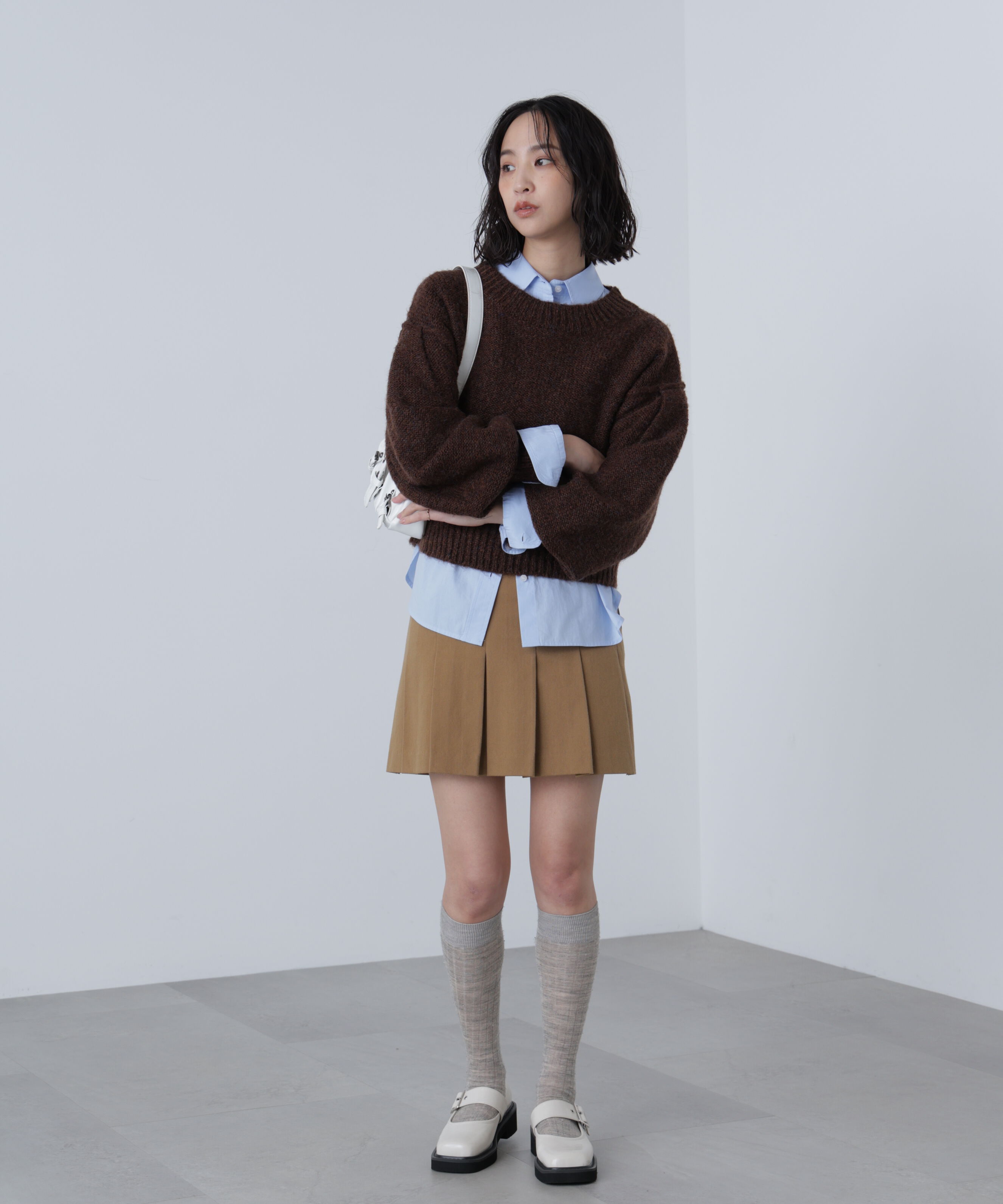  「バックリボンショート丈ニット」|ニット・セーター|