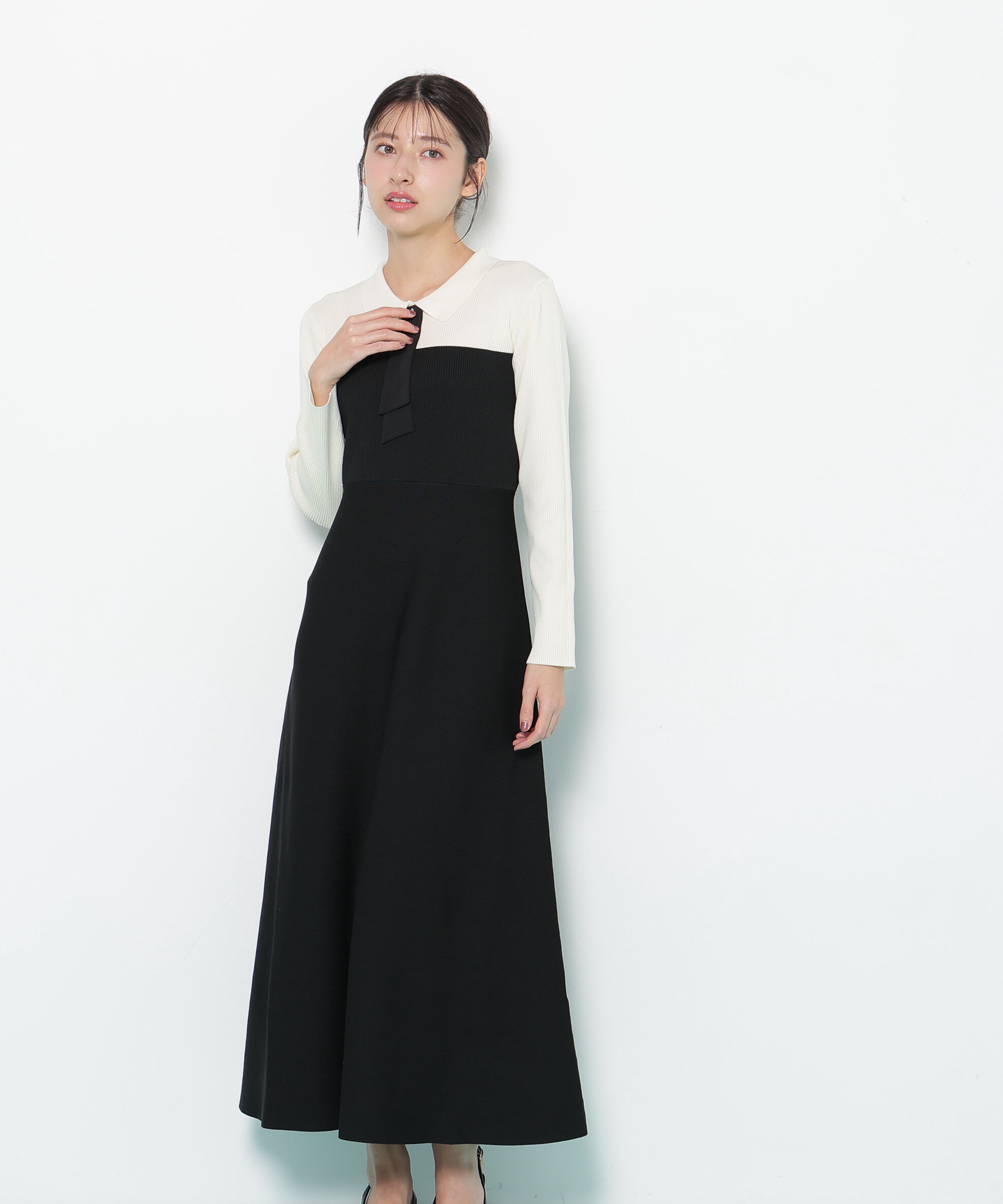  「2wayタイ付ソウバリフレアワンピース」|ワンピース|