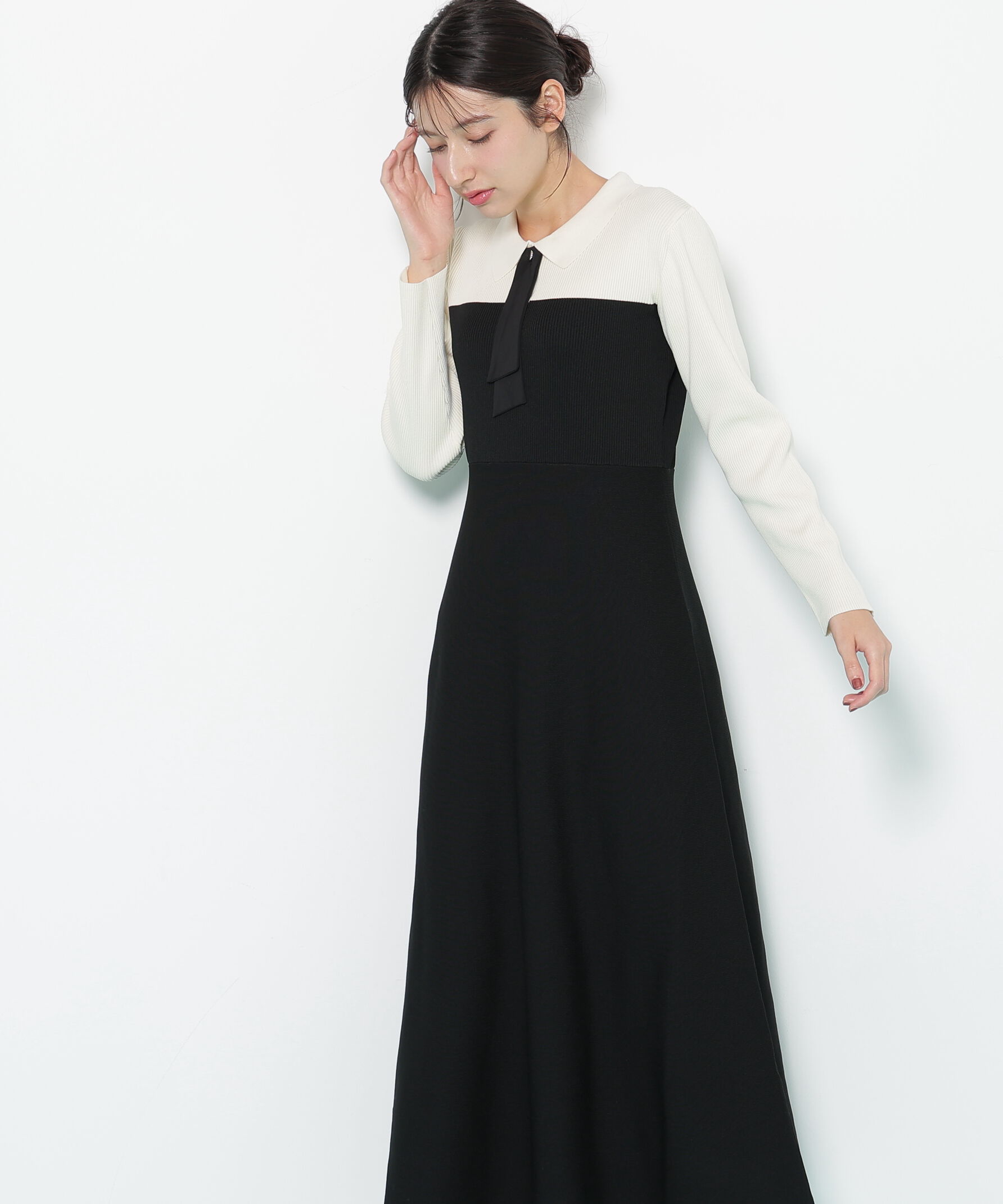  「2wayタイ付ソウバリフレアワンピース」|ワンピース|