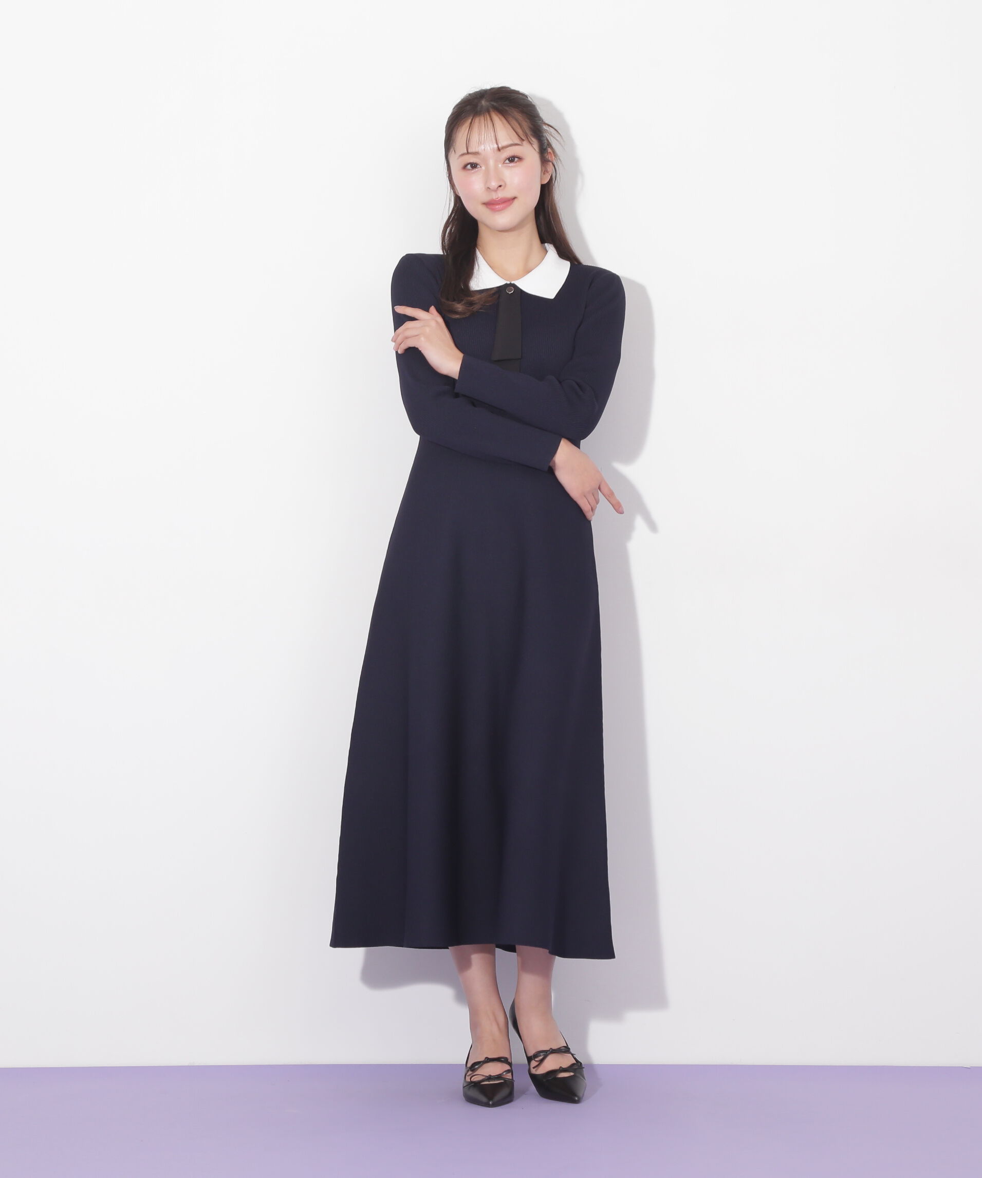  「2wayタイ付ソウバリフレアワンピース」|ワンピース|