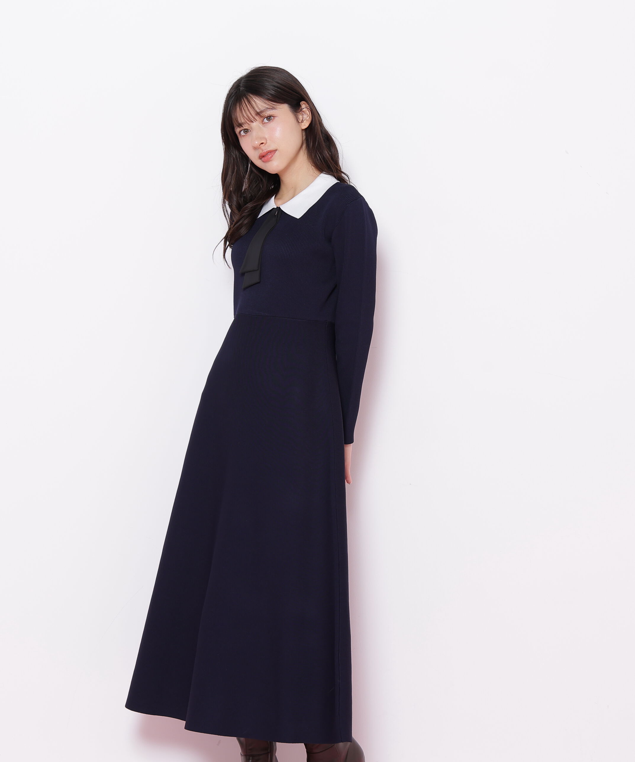  「2wayタイ付ソウバリフレアワンピース」|ワンピース|