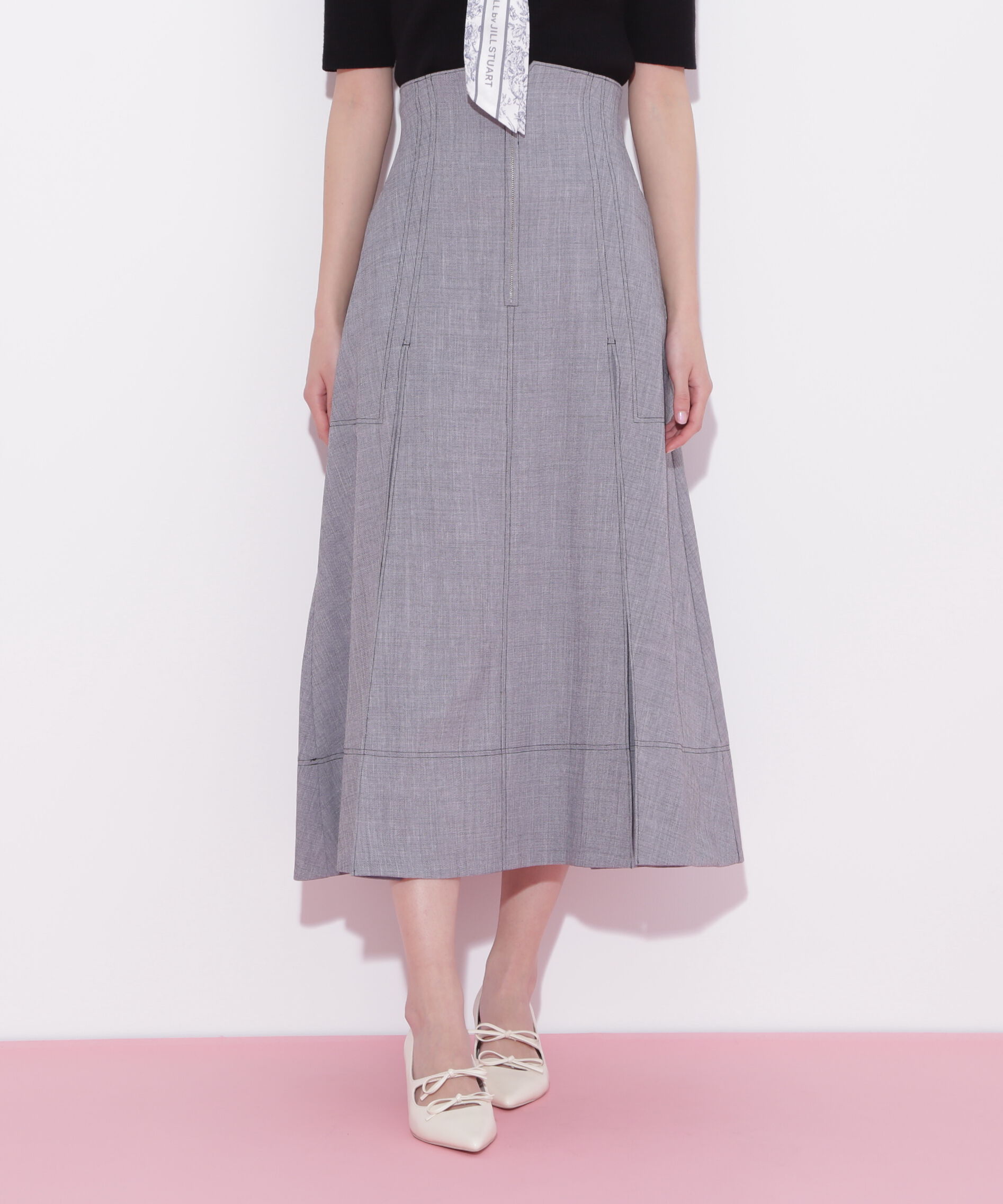  「フロントジップタックスカート」|スカート|