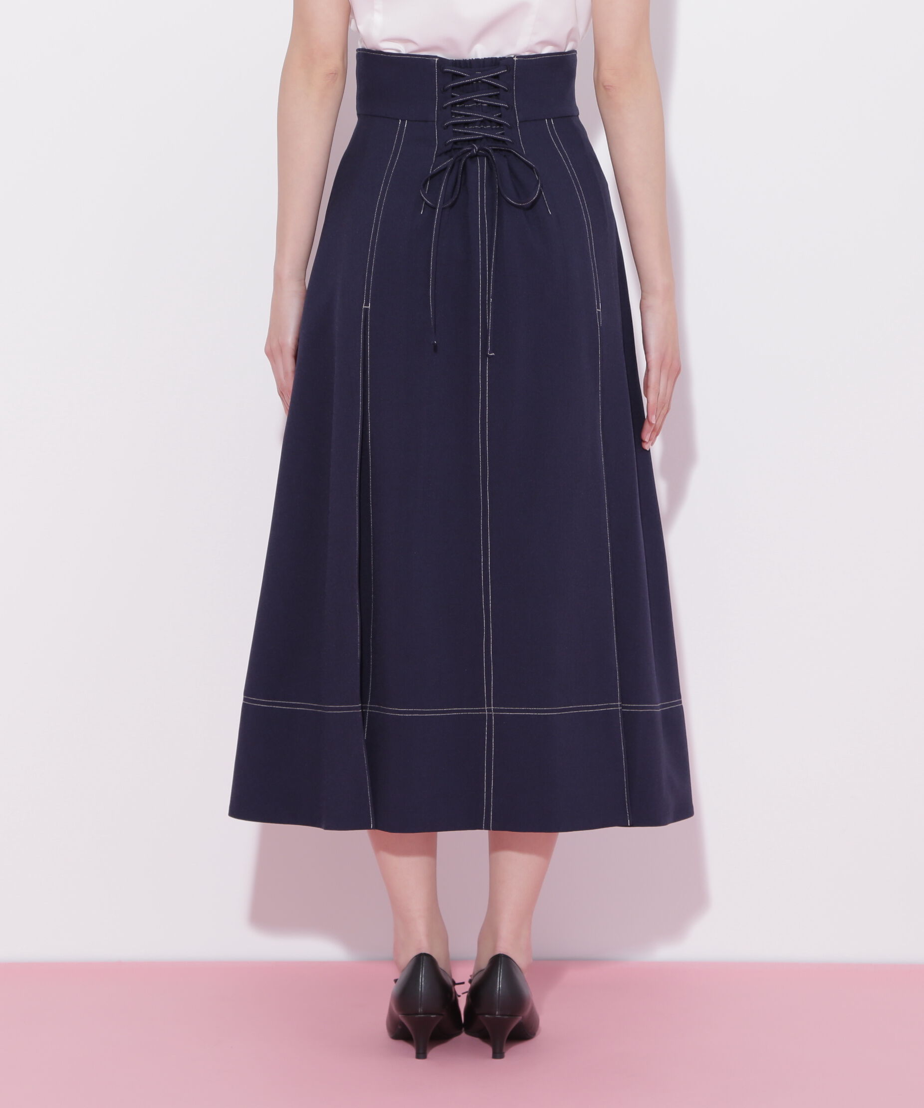  「フロントジップタックスカート」|スカート|