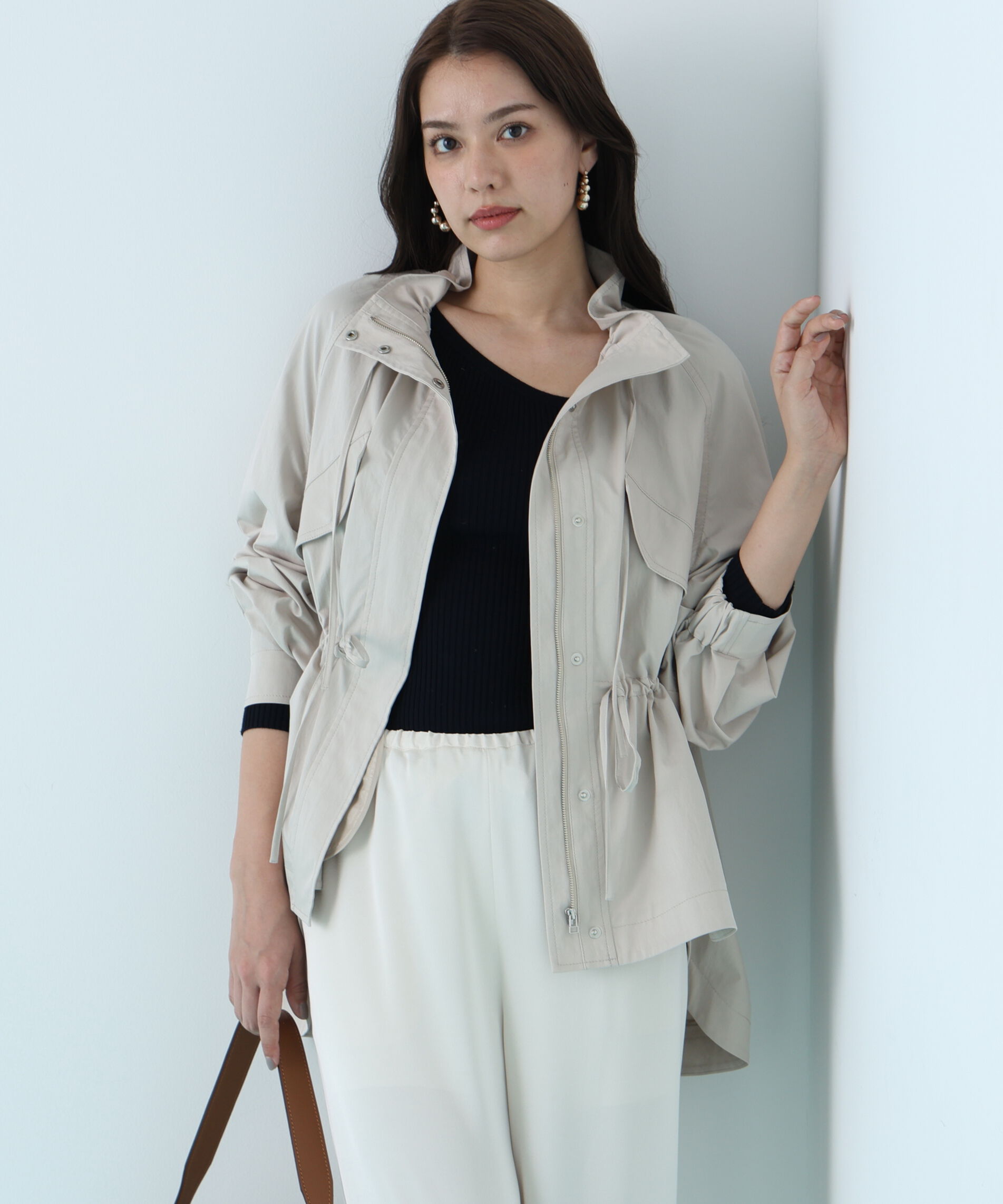  「［WEB限定カラー］ストレッチツイルマウンテンパーカー」|ブルゾン・スタジャン|ベージュ