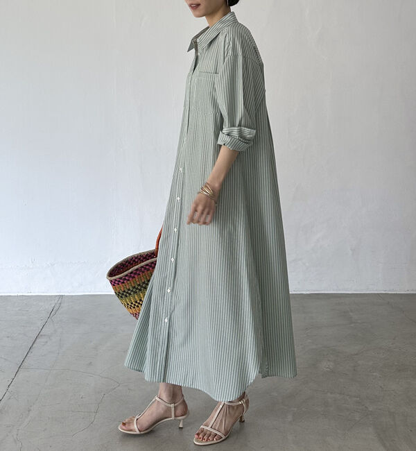 Doux archives「ストライプシャツワンピース」|ワンピース|GREEN