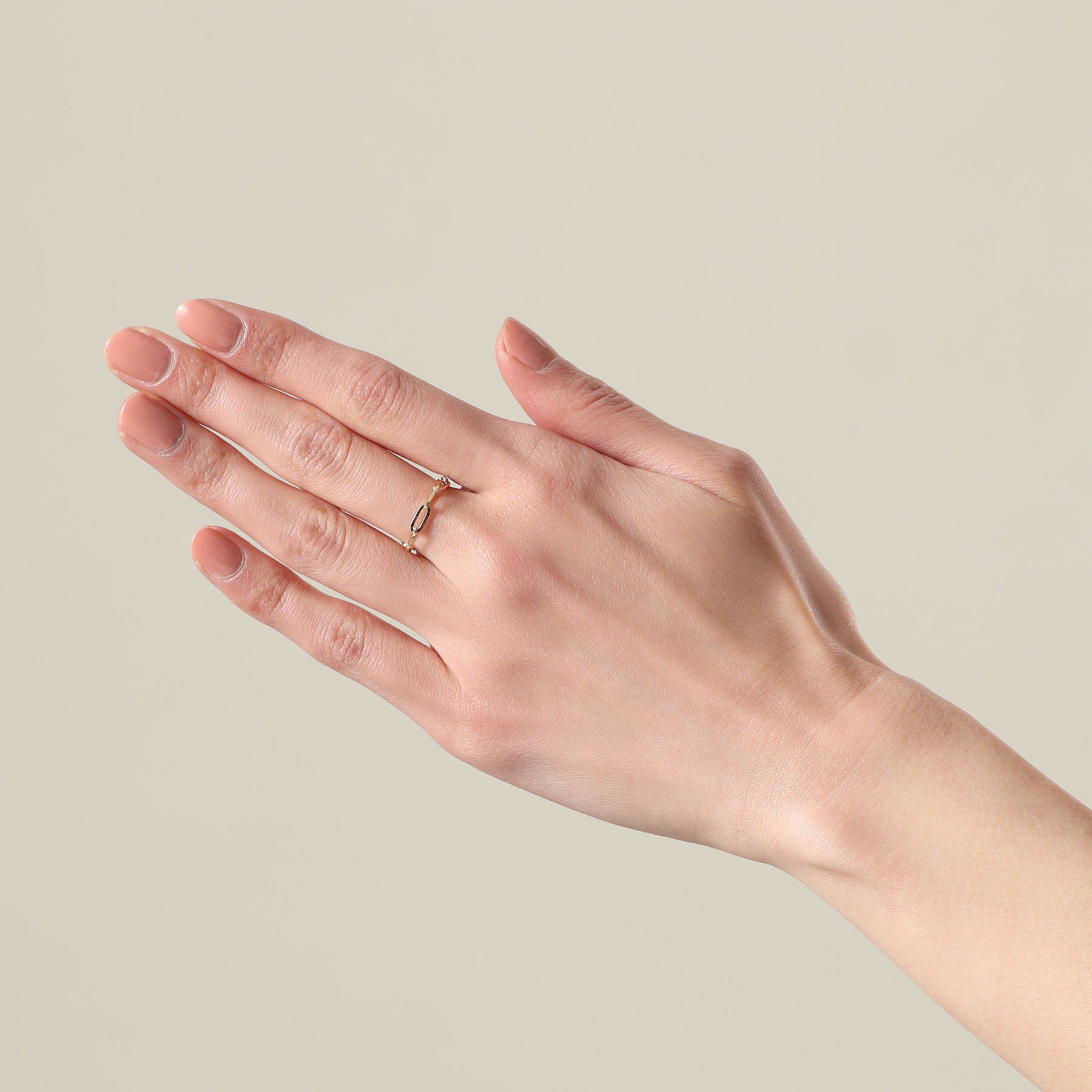 COCOSHNIK「K18中空プリムケーブルチェーン リングM」|リング|