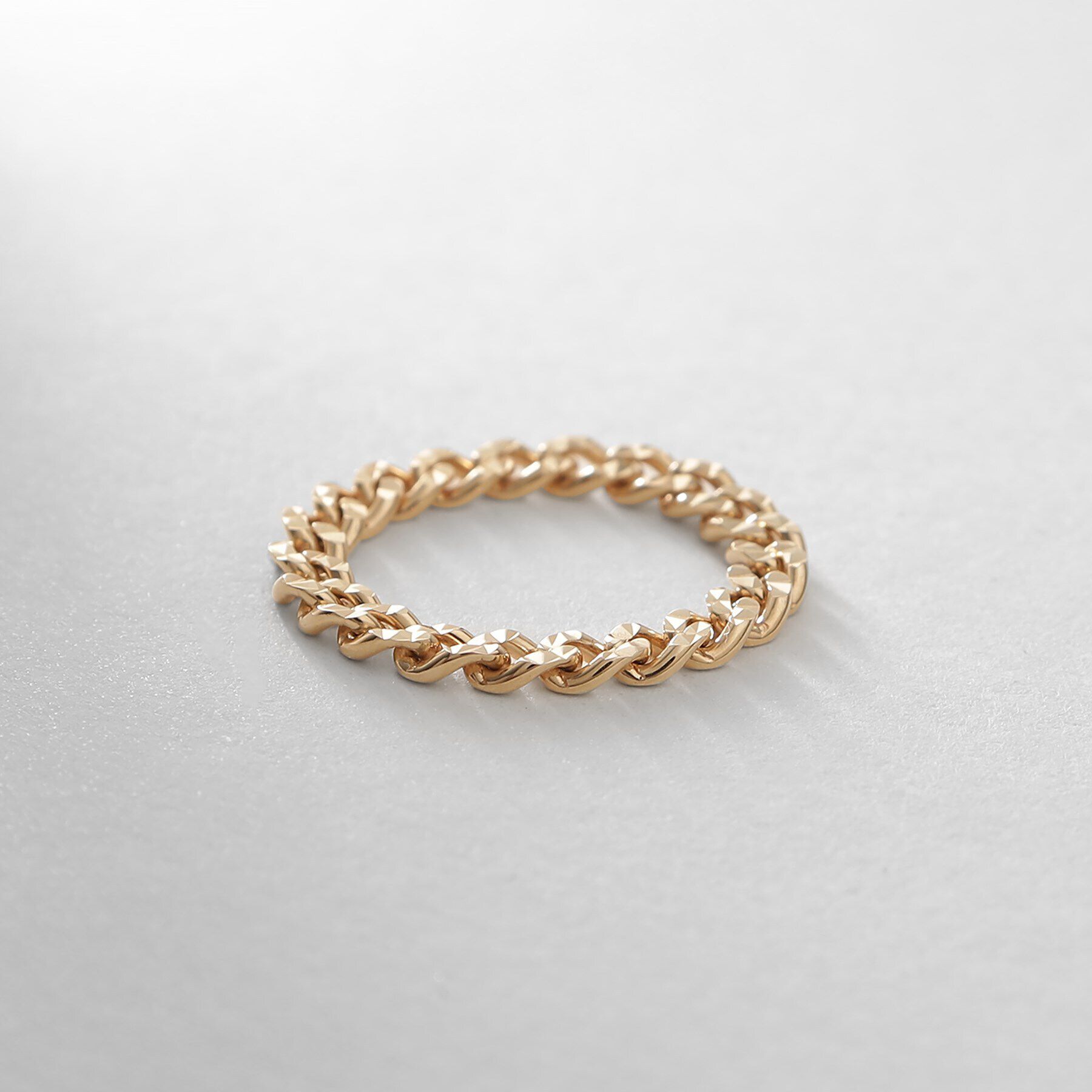 COCOSHNIK「K10カットキヘイチェーン リング」|リング|