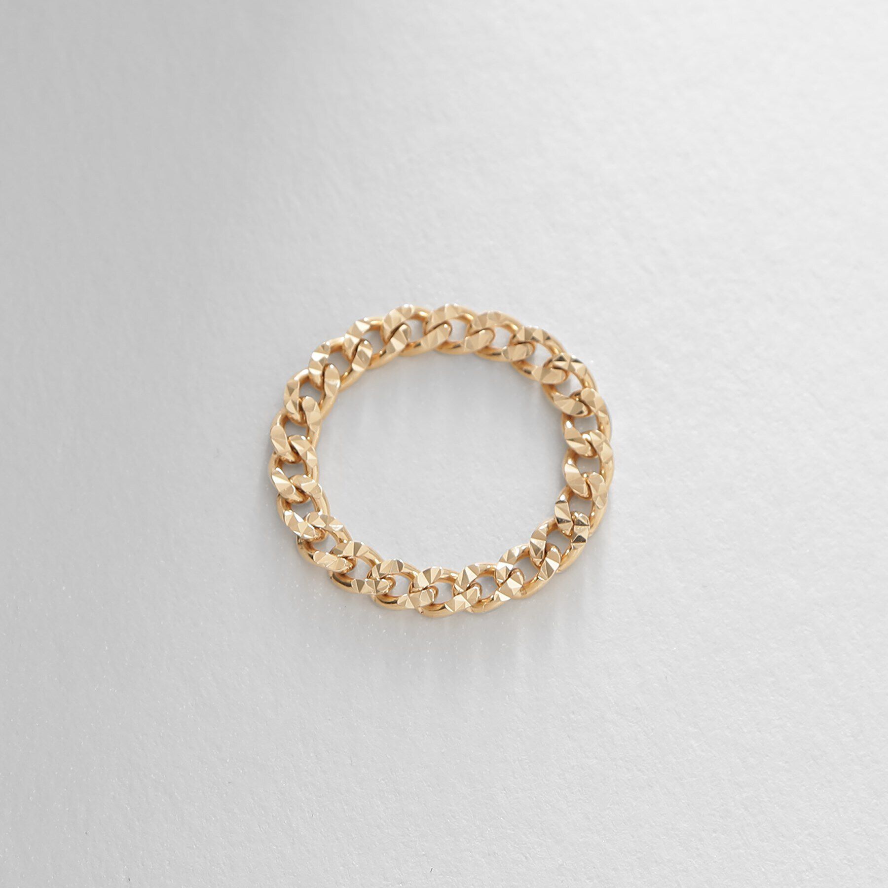 COCOSHNIK「K10カットキヘイチェーン リング」|リング|