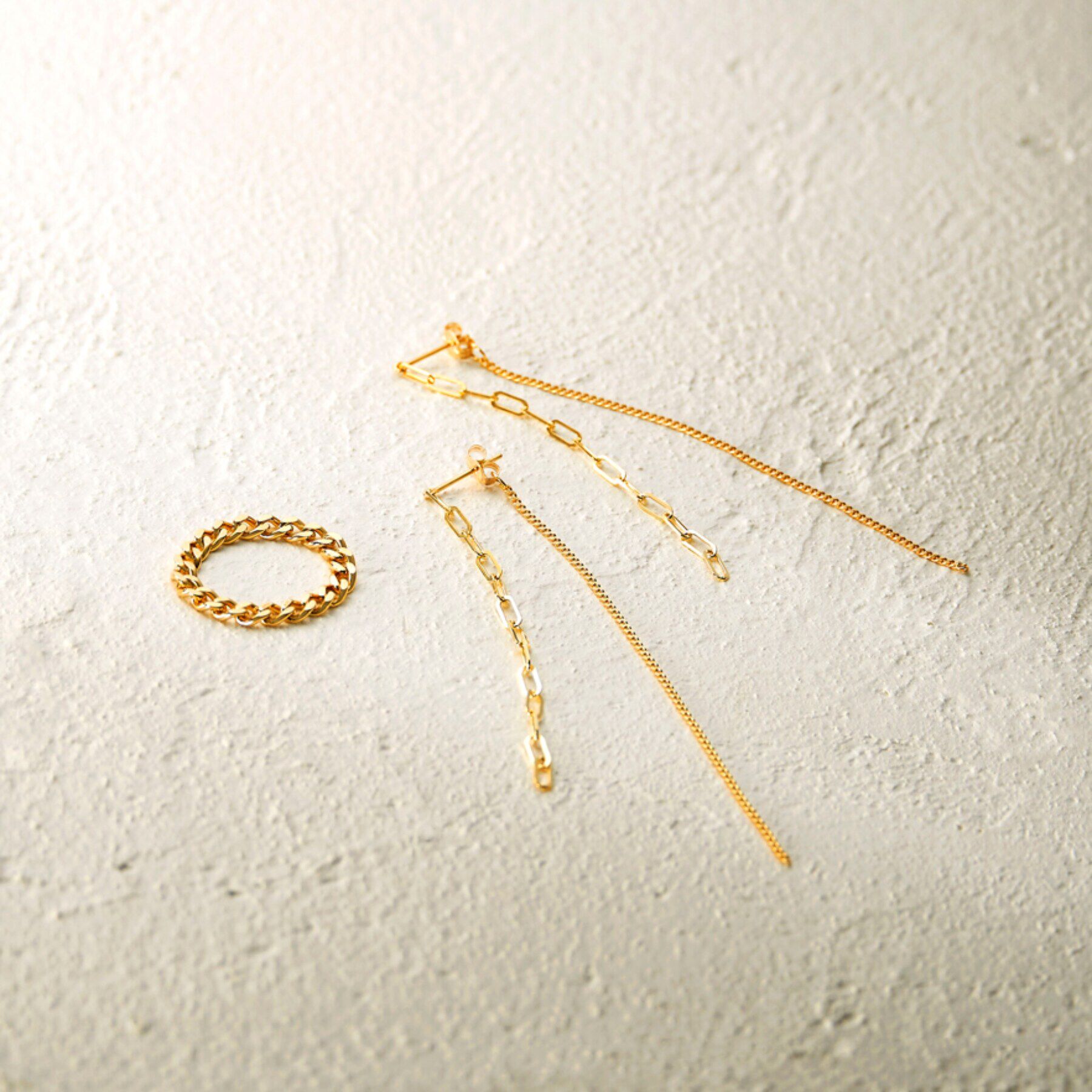 COCOSHNIK「K10カットキヘイチェーン リング」|リング|