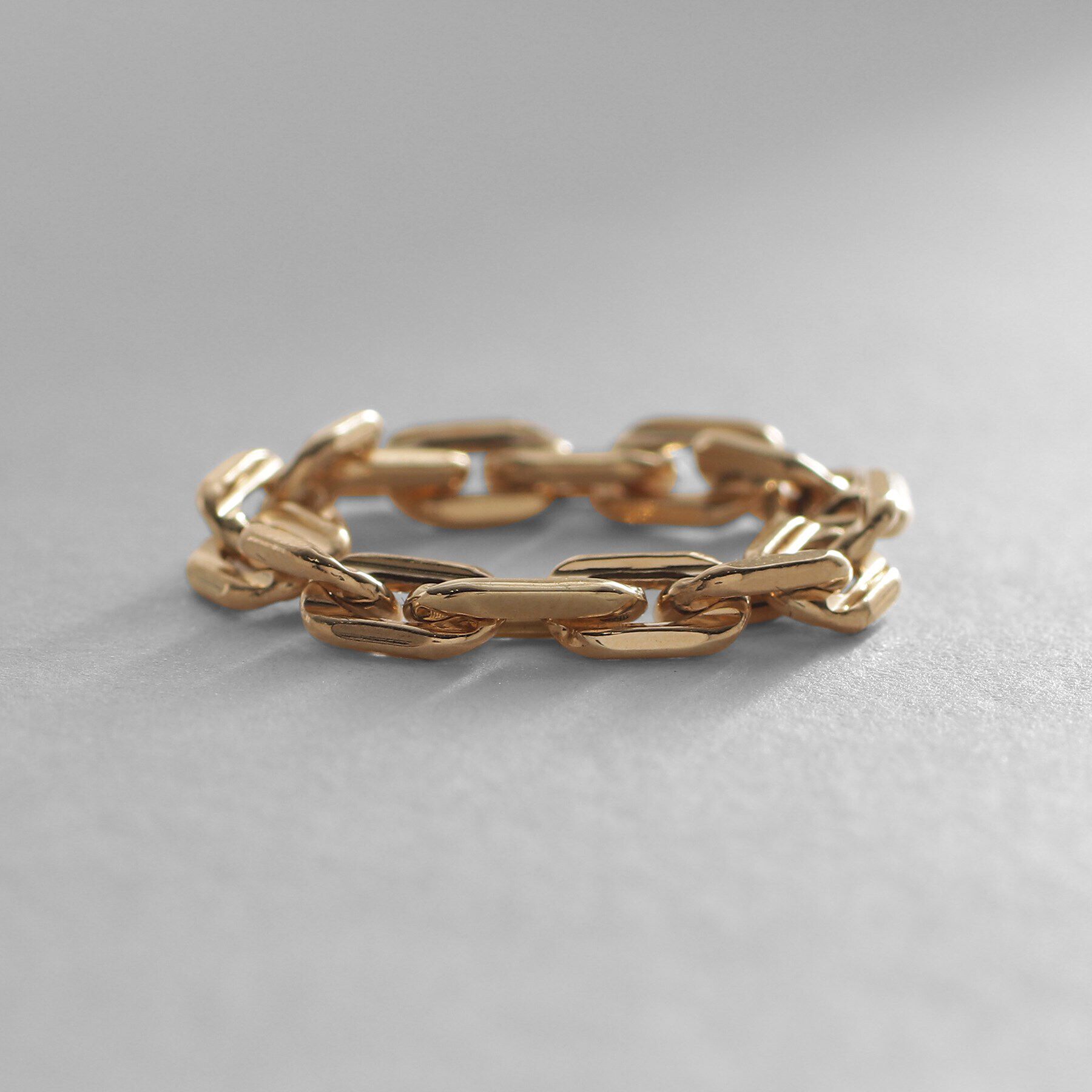 COCOSHNIK「K18中空リネアケーブルチェーン リング」|リング|