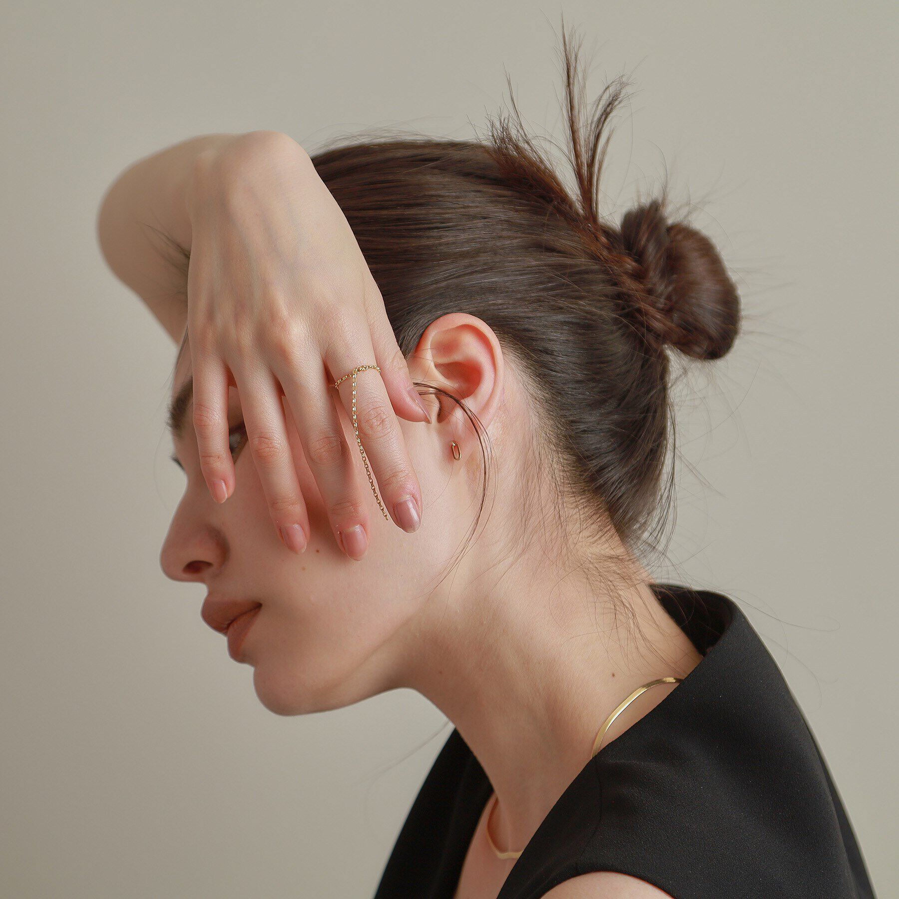 COCOSHNIK「K18MVハンギングチェーン リング」|リング|