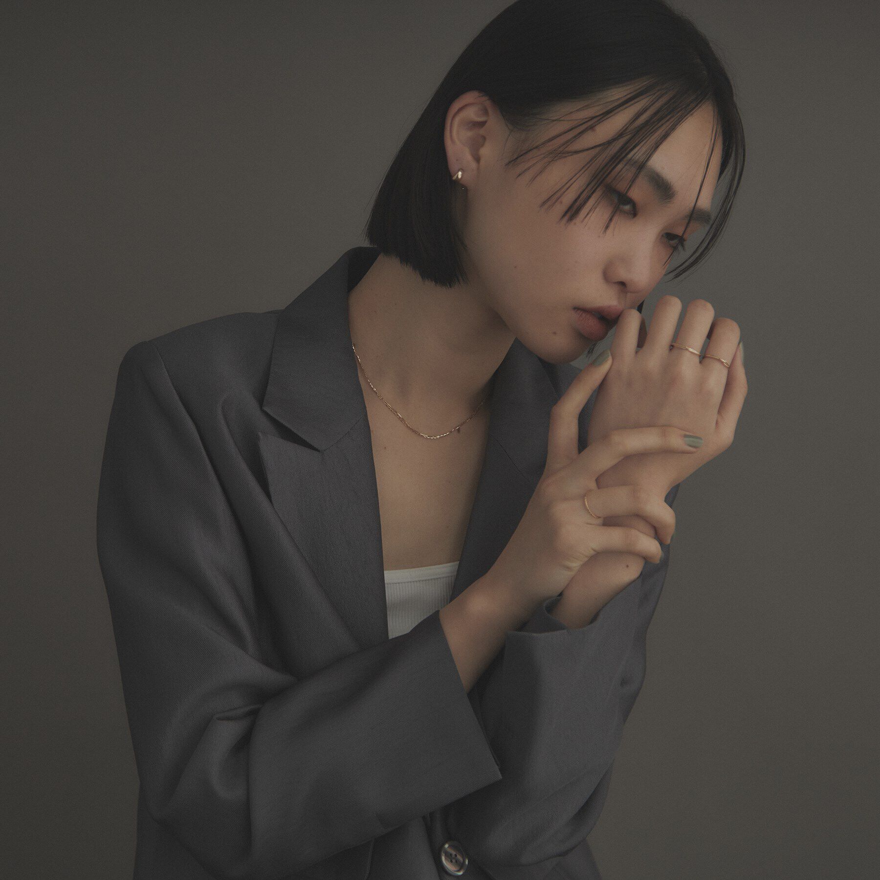 COCOSHNIK ONKITSCH「K10スキニーリング フラップカット」|リング|