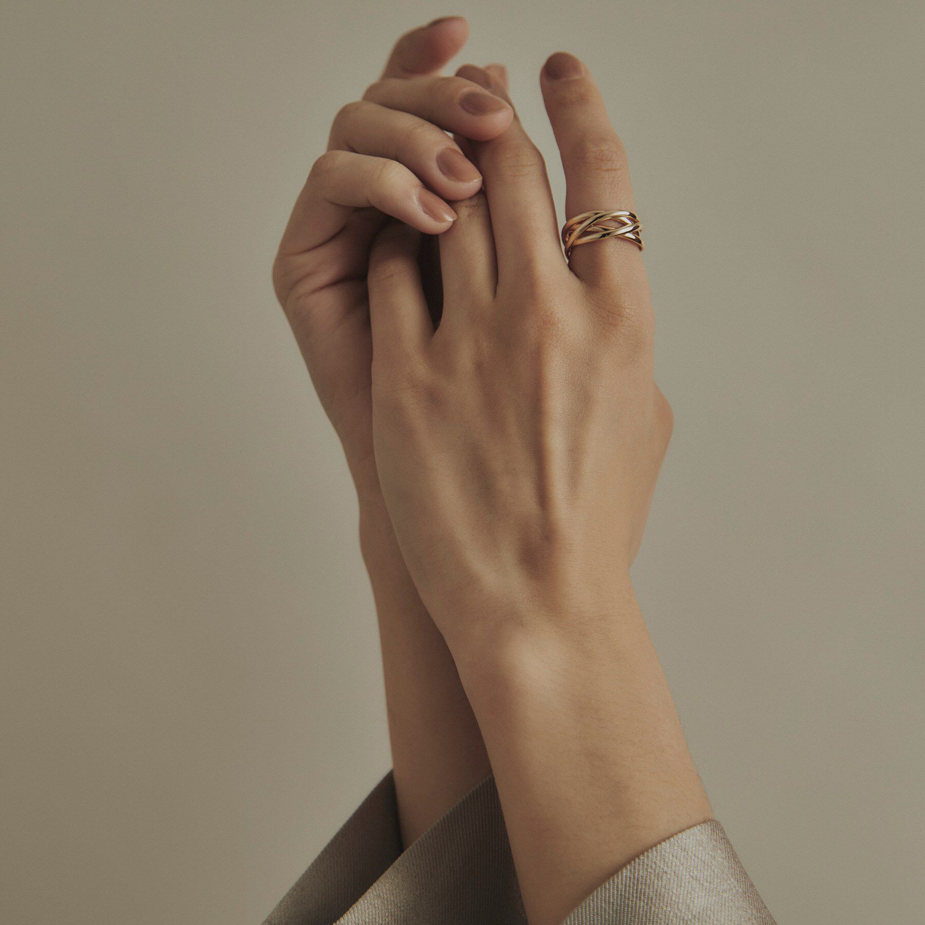 COCOSHNIK「K10ダブルXライン リング」|リング|