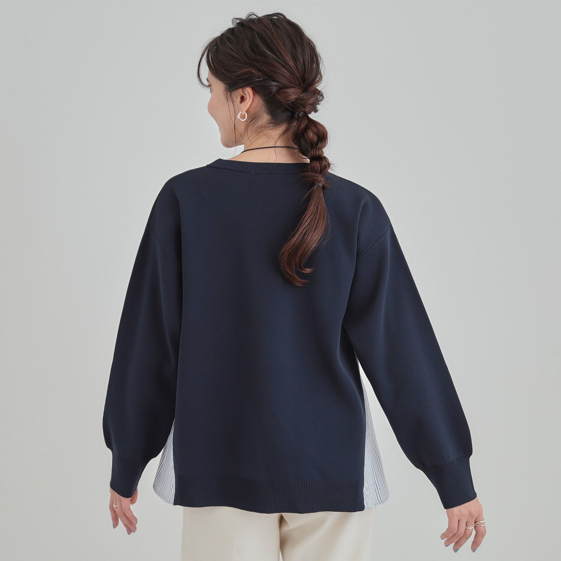 SHOO･LA･RUE「【洗濯機可/S-LL/体型カバー】横姿もきれい見え スポンディッシュ Aライントップス」|ニット・セーター|