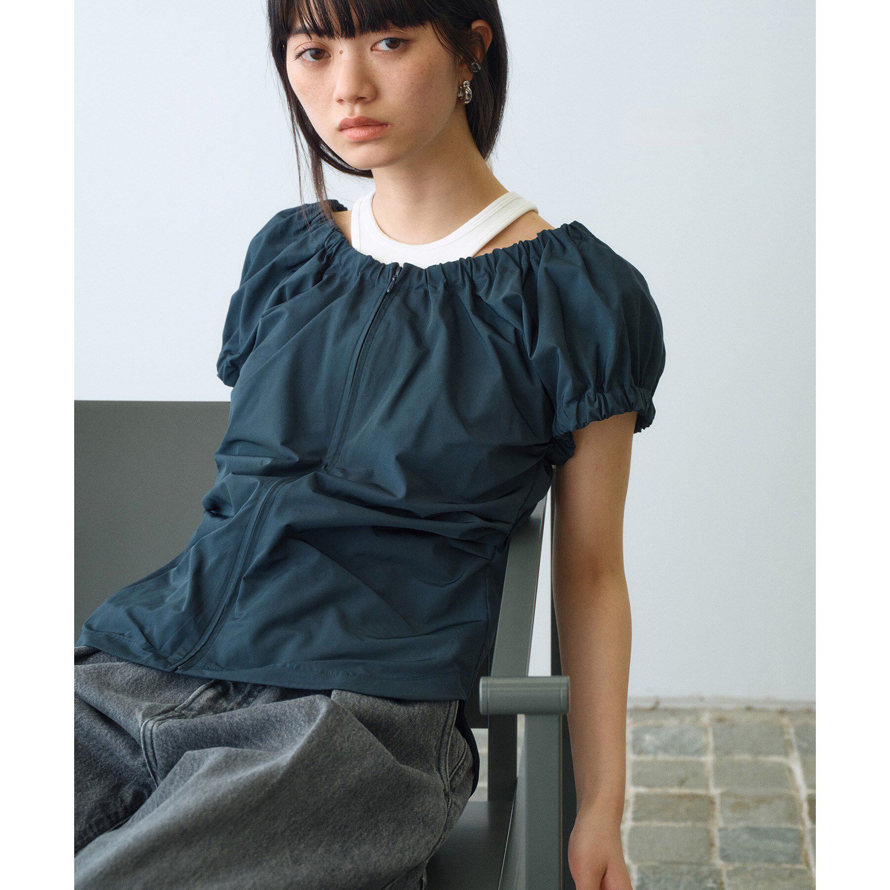 CODE A「sporty gathered blouse」|シャツ・ブラウス|