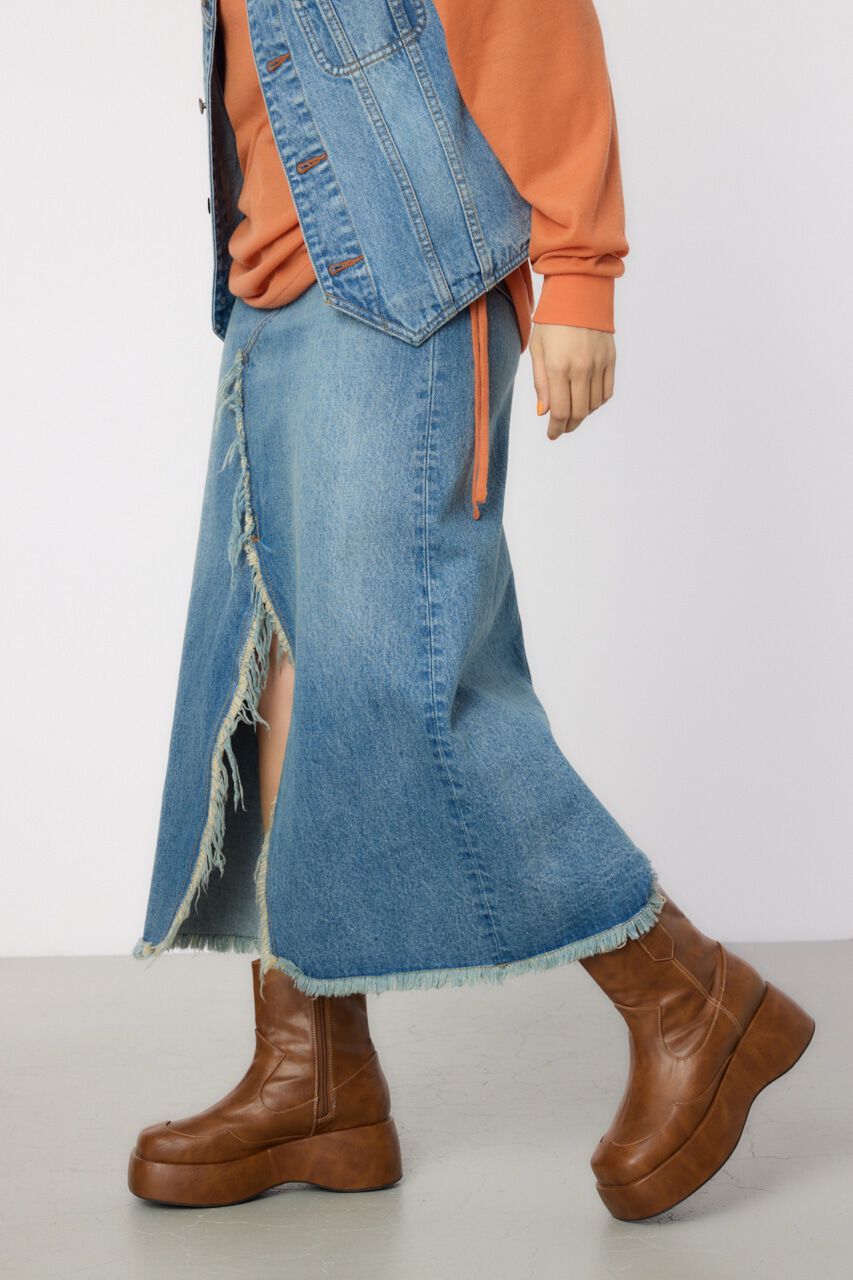 RODEO CROWNS「スリットデニムマキシスカート」|スカート|