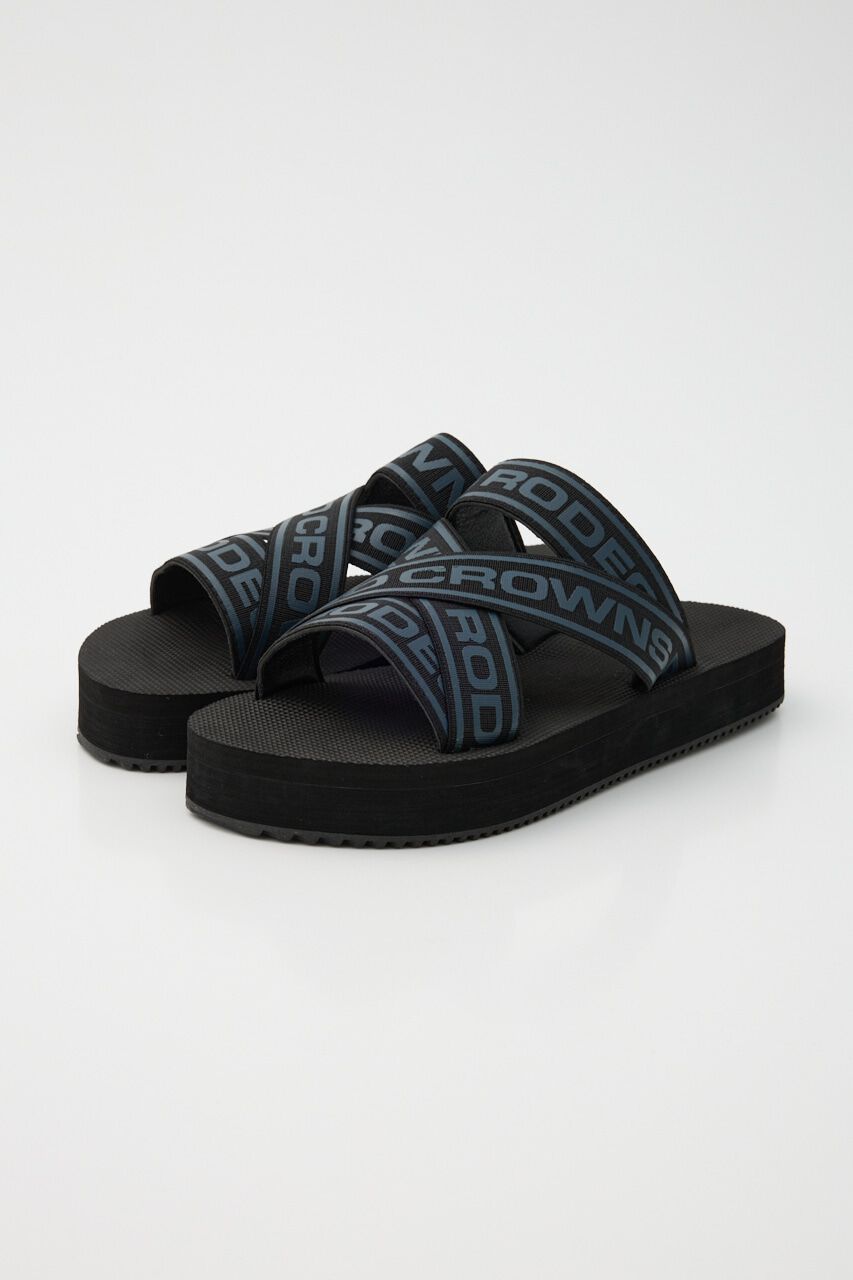 RODEO CROWNS「ラバーテープサンダル」|サンダル|柄BLK5