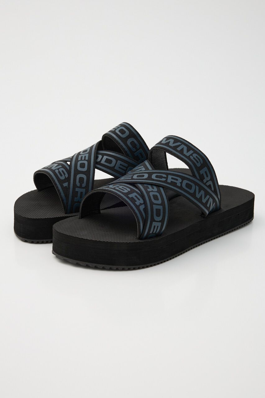 RODEO CROWNS「MENS ラバーテープサンダル」|サンダル|柄BLK5
