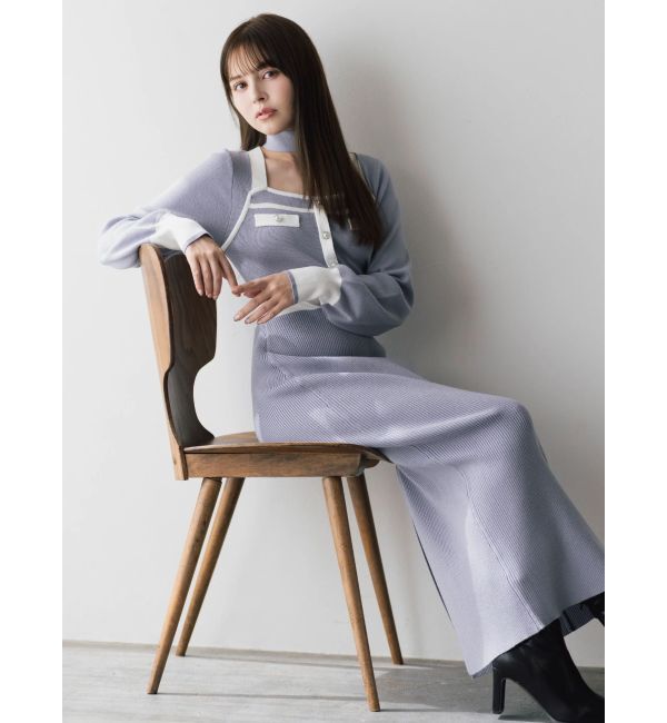 dazzlin「バイカラーニットワンピース」|ワンピース|