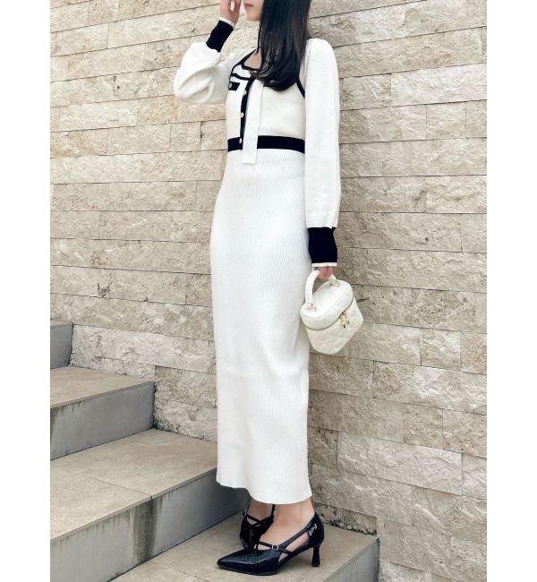dazzlin「バイカラーニットワンピース」|ワンピース|