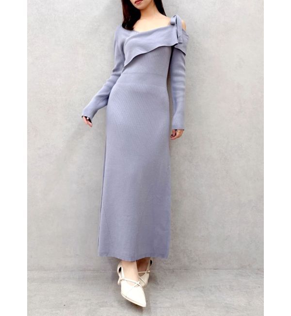 dazzlin「【WEB限定】ワンショルリボンニットワンピース」|ワンピース|